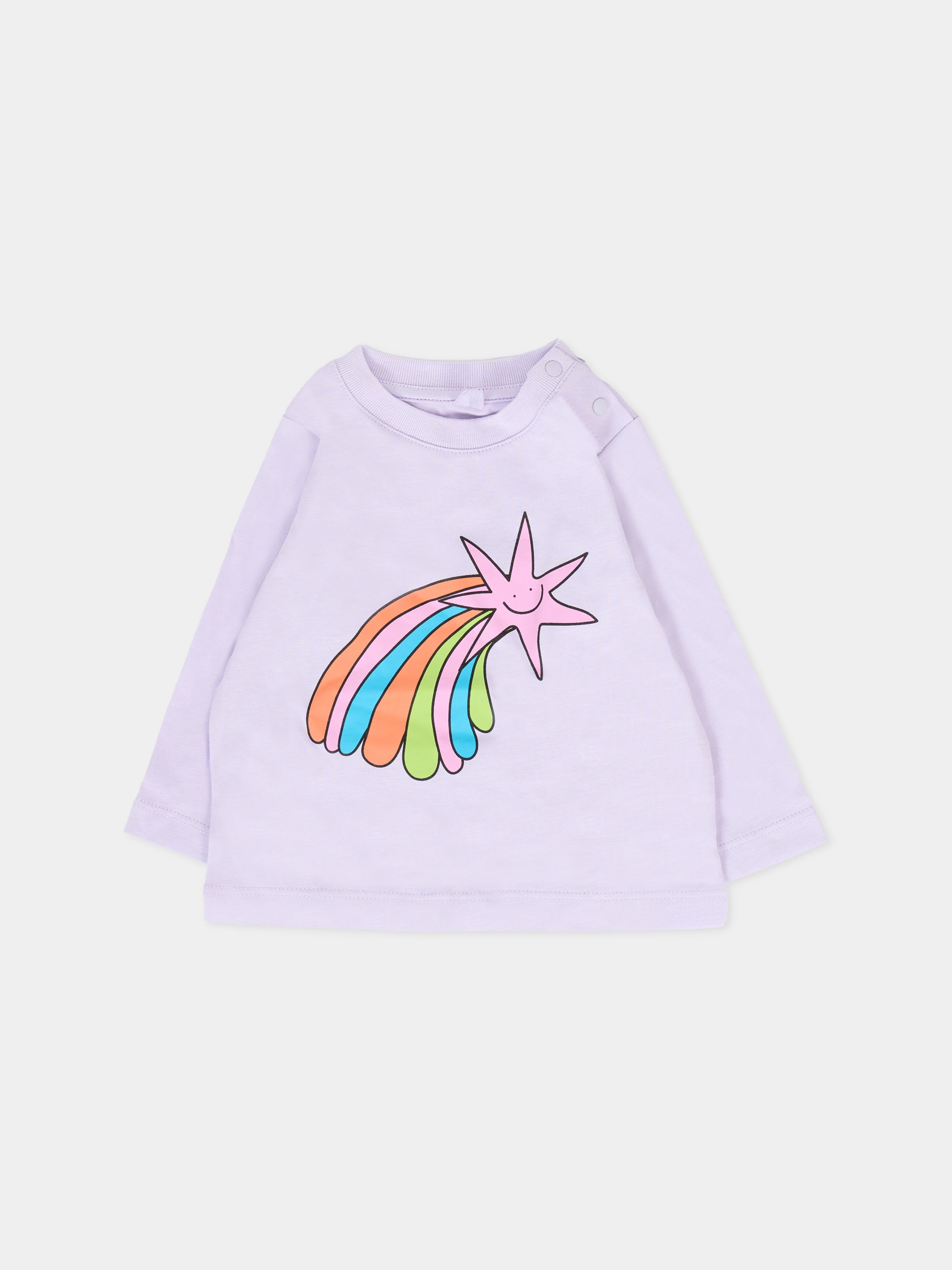 T-shirt  lilla per neonata con stella,Stella Mccartney Kids,TV8010 Z0434 572