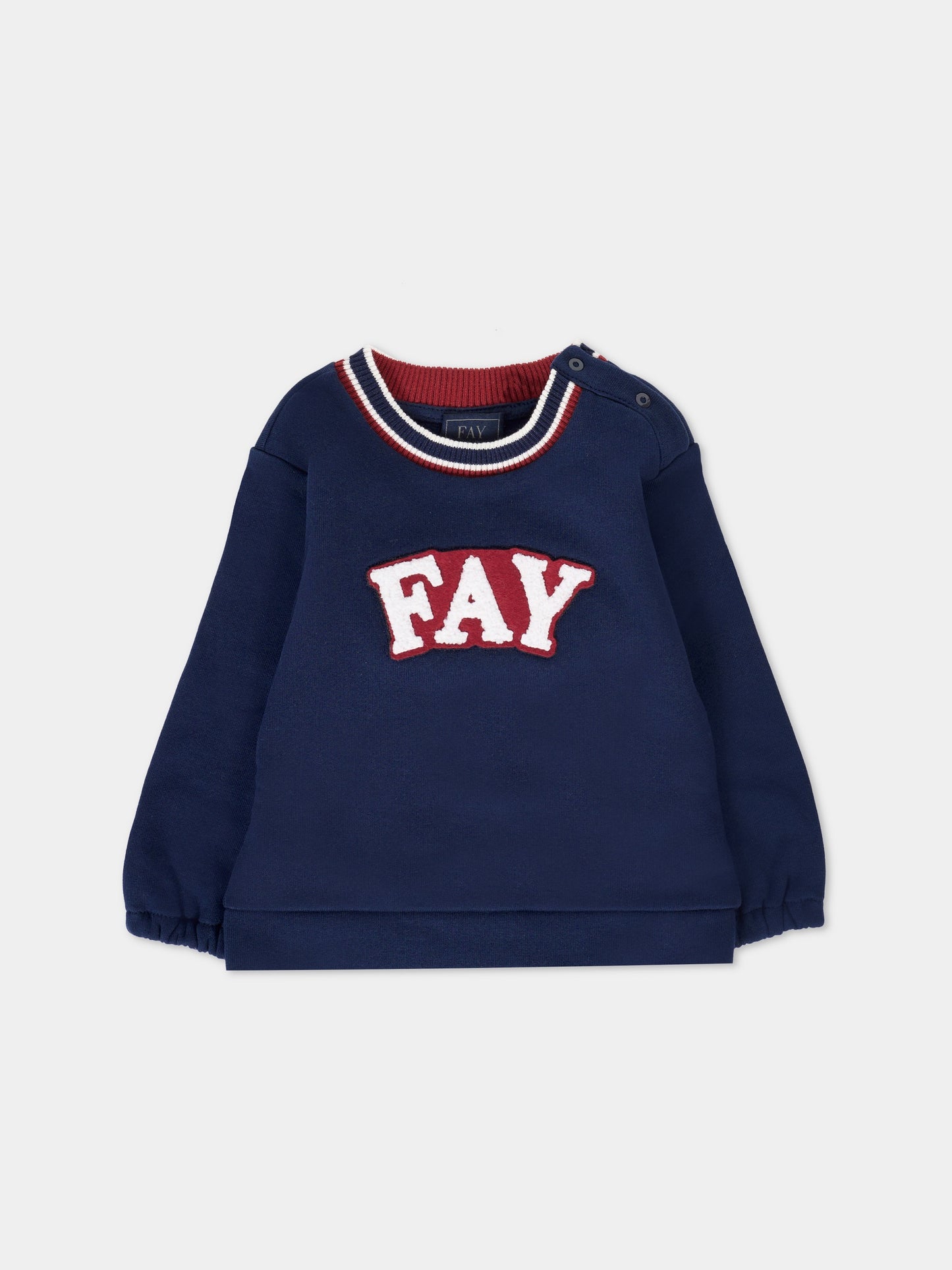 Felpa blu per neonato con logo,Fay Kids,FT4500 Z0763 667