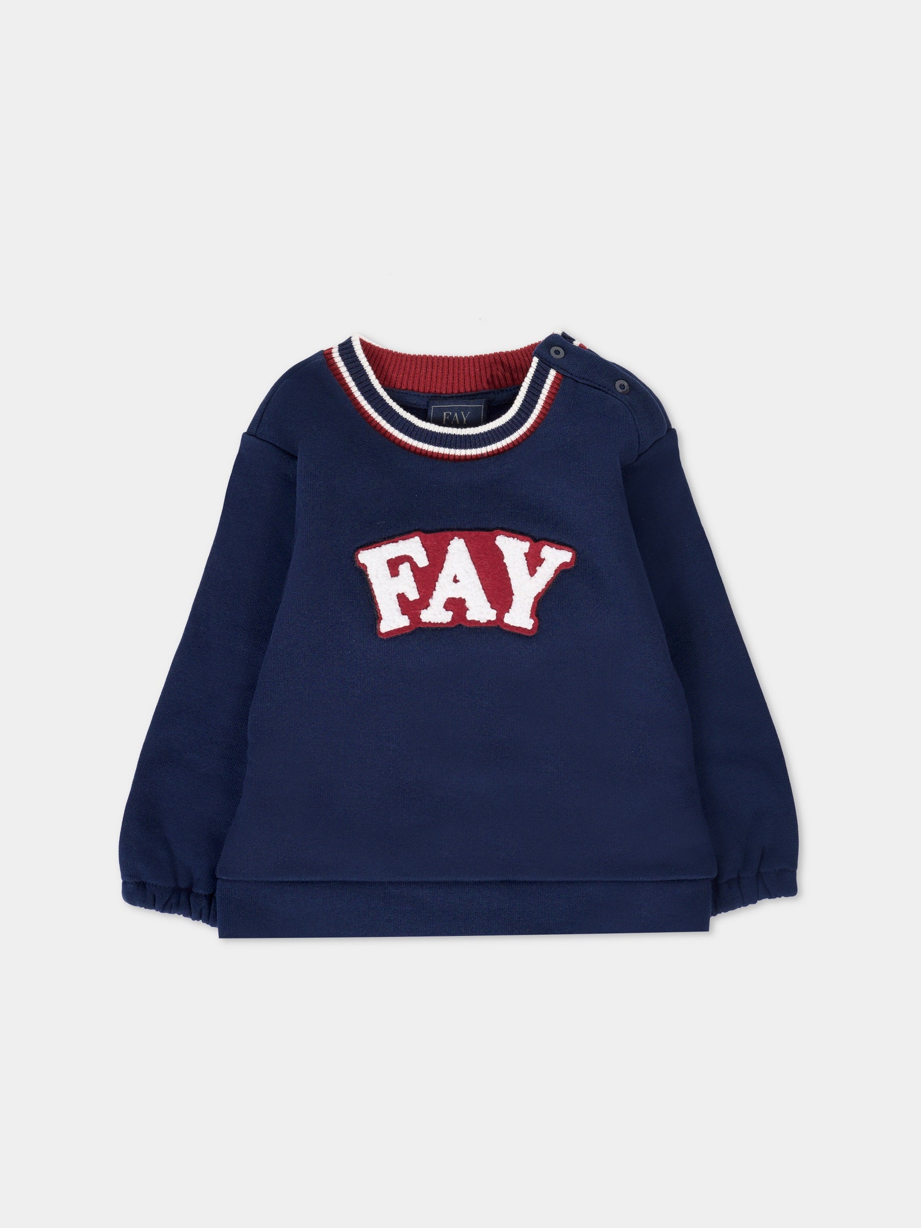 Felpa blu per neonato con logo,Fay Kids,FT4500 Z0763 667