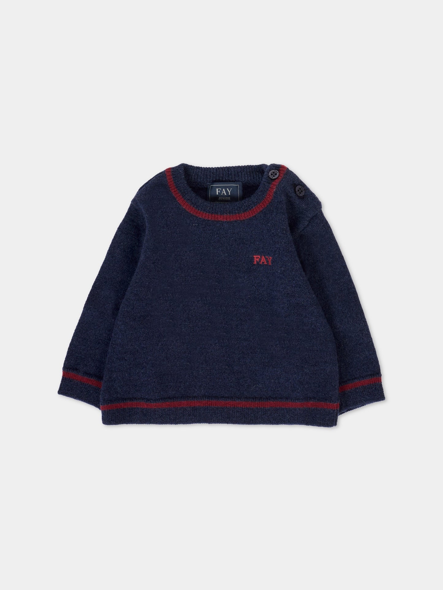 Maglione blu per neonato con logo,Fay Kids,FT9530 W0023 635