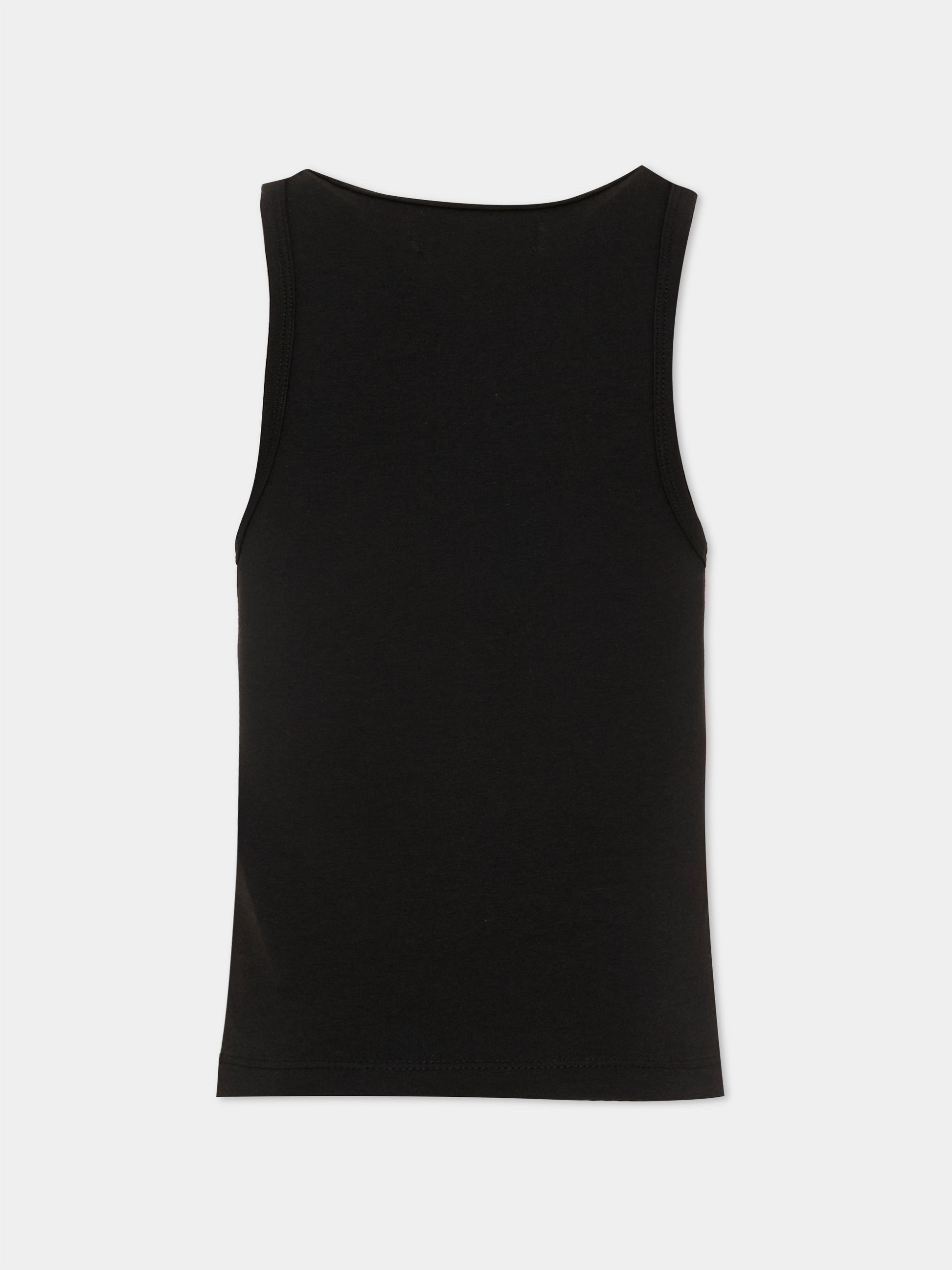 Canotta nera per bambina con logo,Calvin Klein Kids,LVCKSJB10G BEH