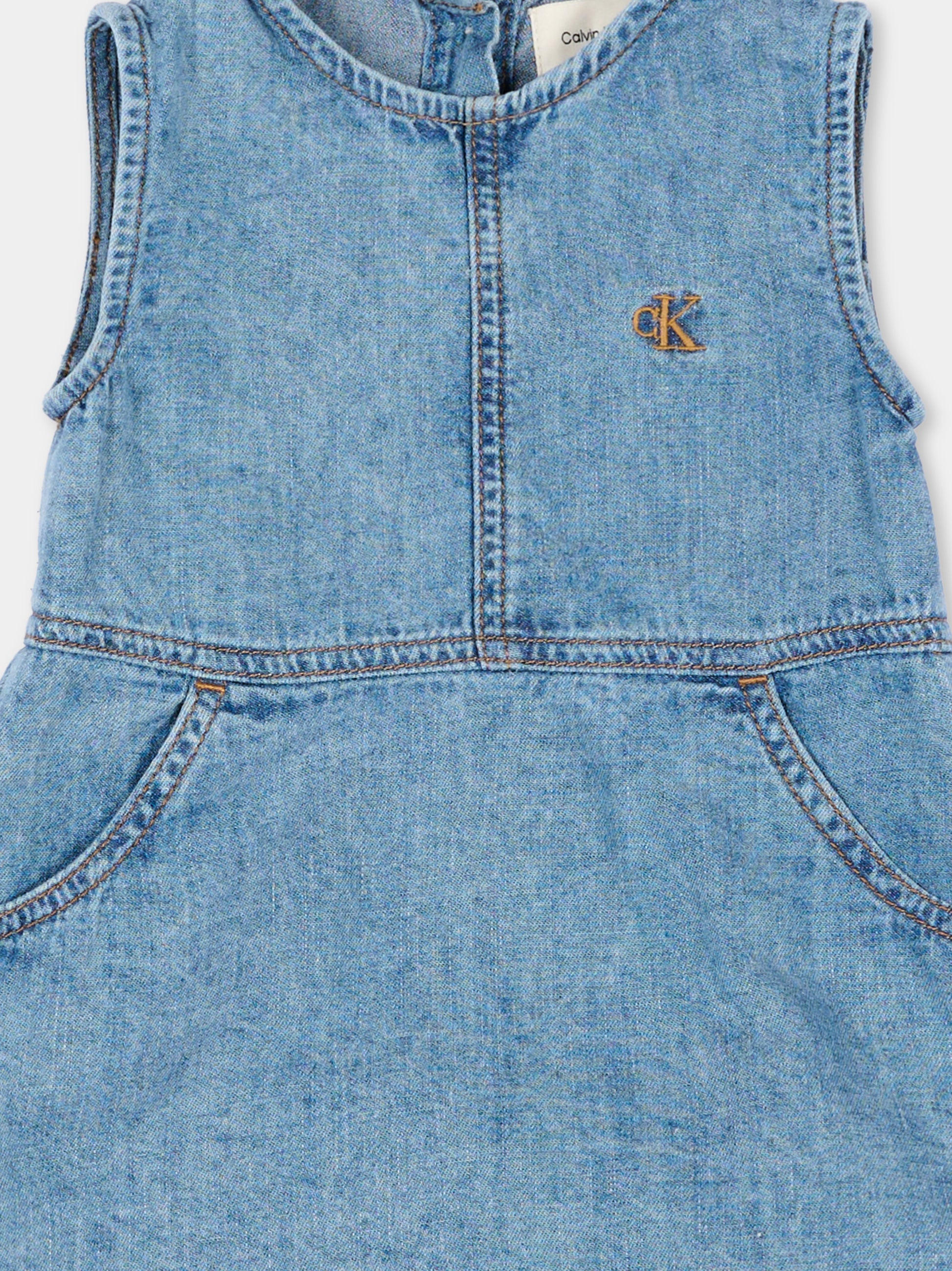 Vestito denim per neonata,Calvin Klein Kids,LVCKSJH14G 1A4