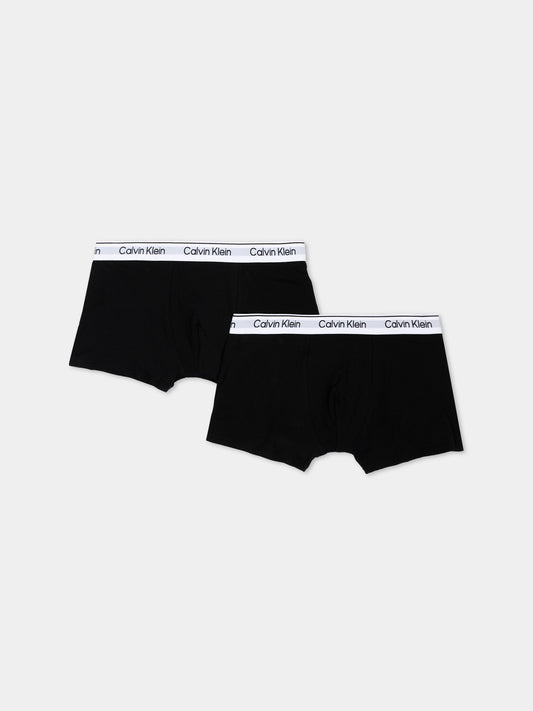 Boxer nero per bambino con logo,Calvin Klein Kids,B70B700506 0SB