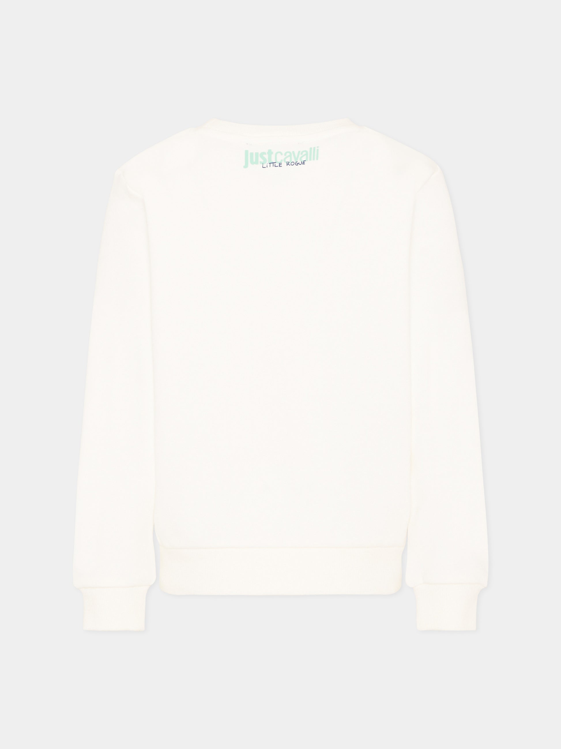 Felpa avorio per bambini con logo,Just Cavalli Kids,JBP26068FE PRISTINE