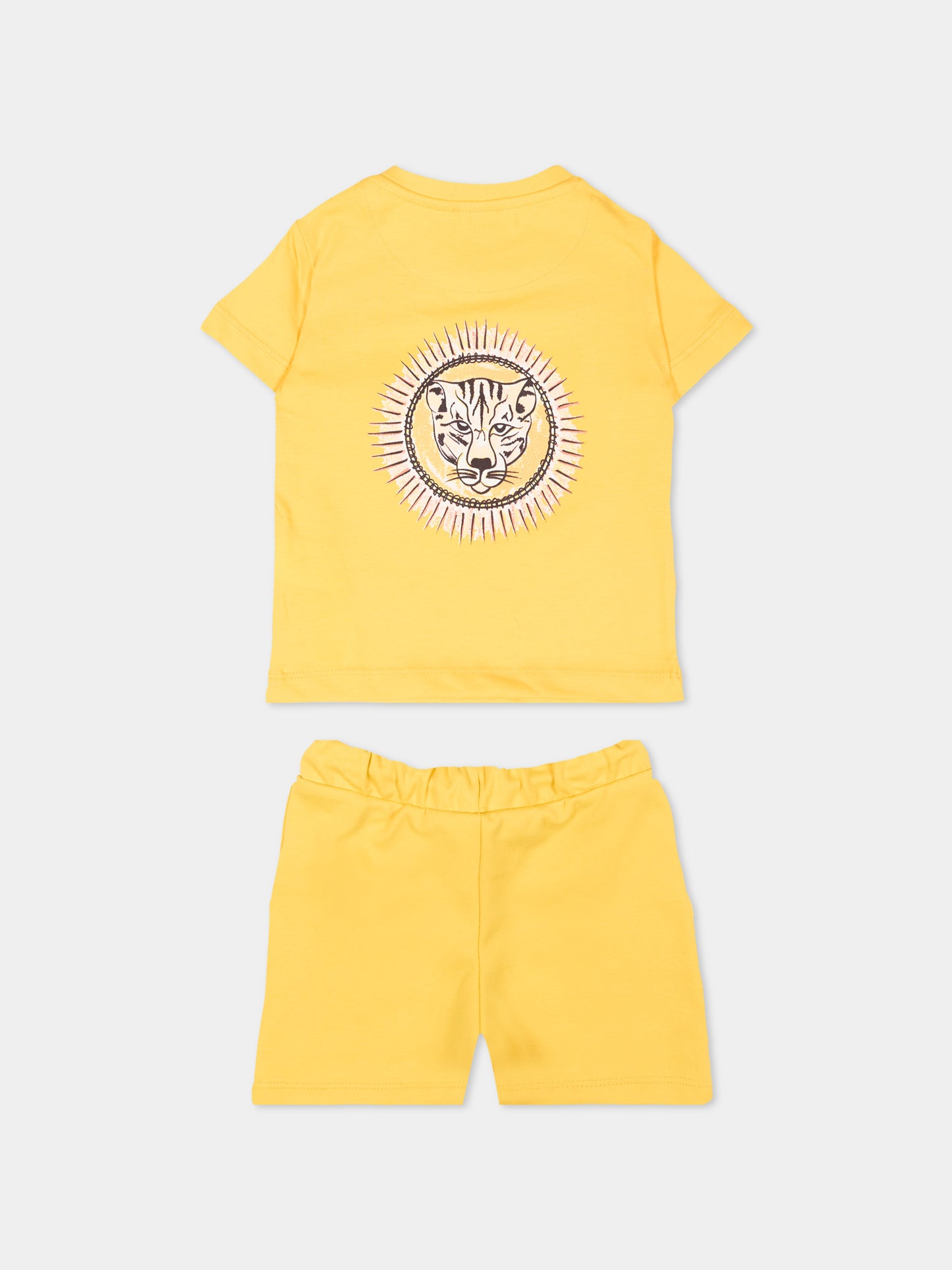 Completo sportivo giallo per neonato con logo,Just Cavalli Kids,JIP26090CJ YELLOW DAFFODIL