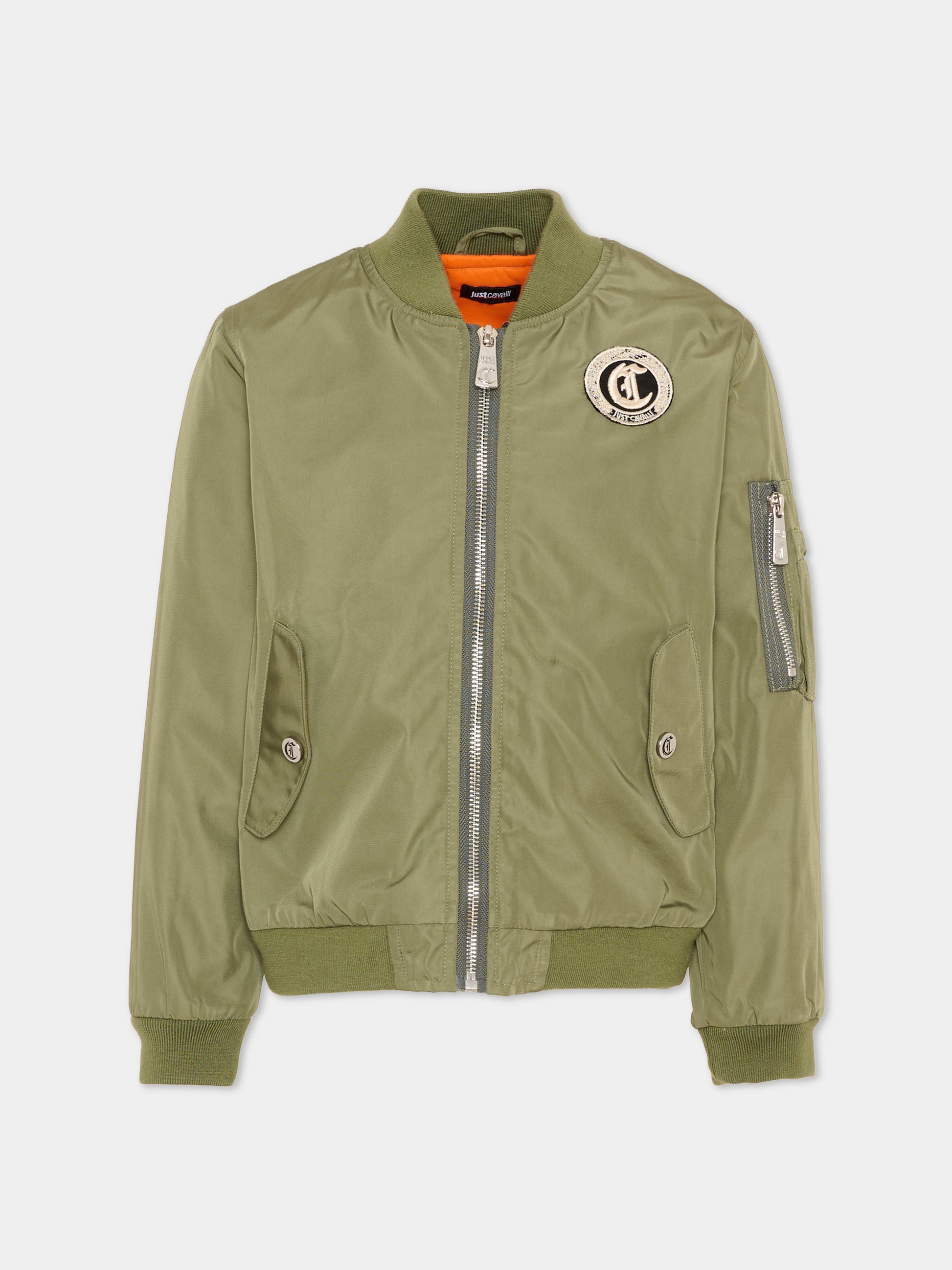 Bomber verde per bambino con tigre,Just Cavalli Kids,JIP26086GB GREEN CALLISTE