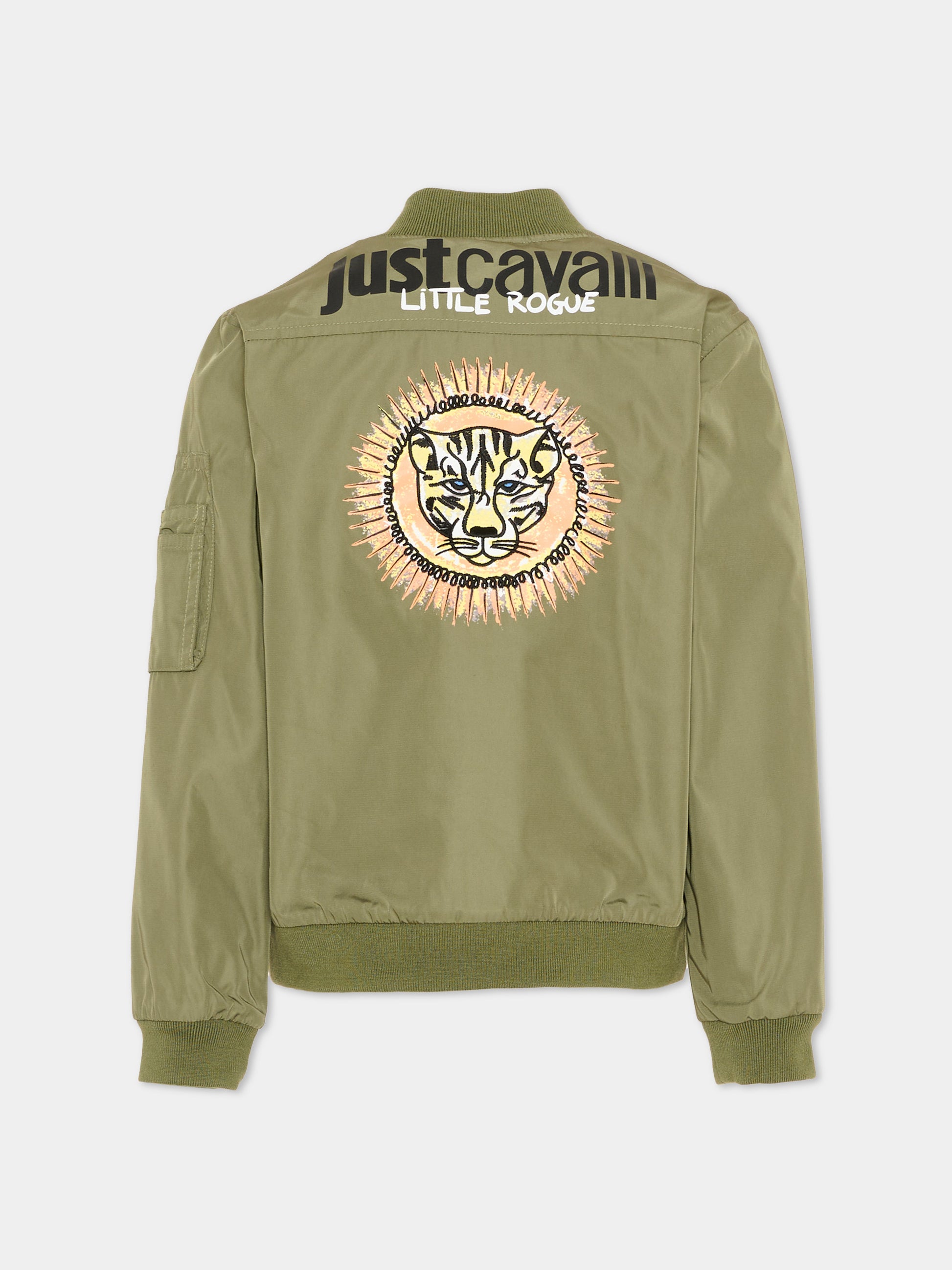 Bomber verde per bambino con tigre,Just Cavalli Kids,JIP26086GB GREEN CALLISTE