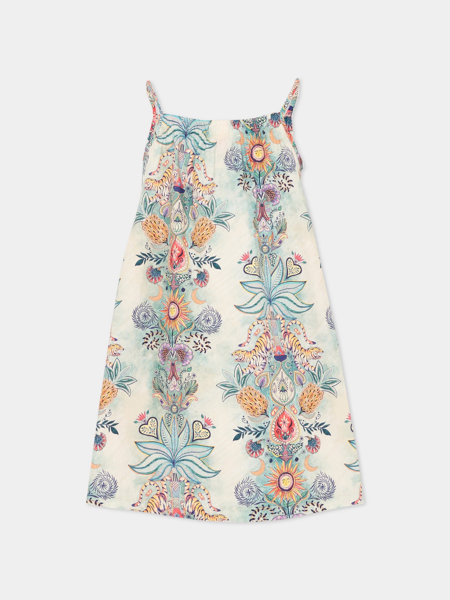 Vestito multicolor per bambina con stampa Tropical Garden,Just Cavalli Kids,JIP26112VE TROPICAL GARDEN