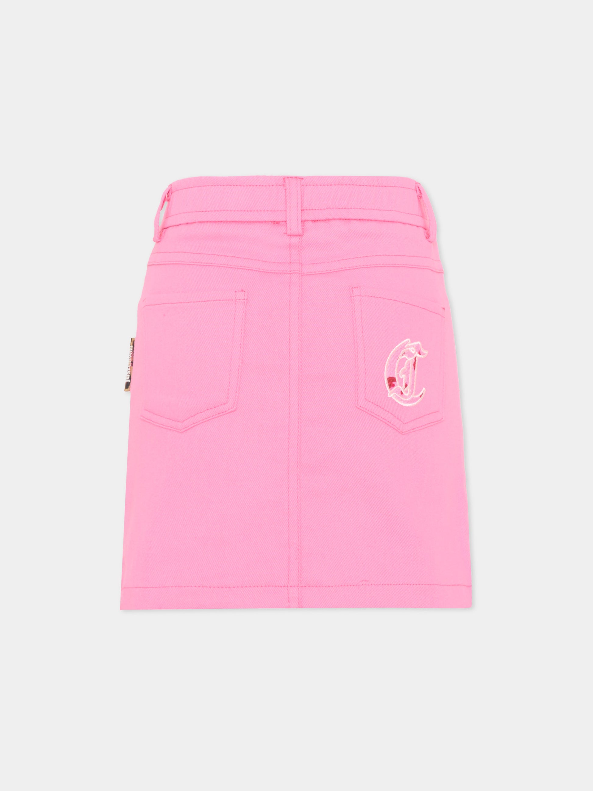Gonna rosa per bambina con logo,Just Cavalli Kids,JIP26004GO PINK BEGONIA