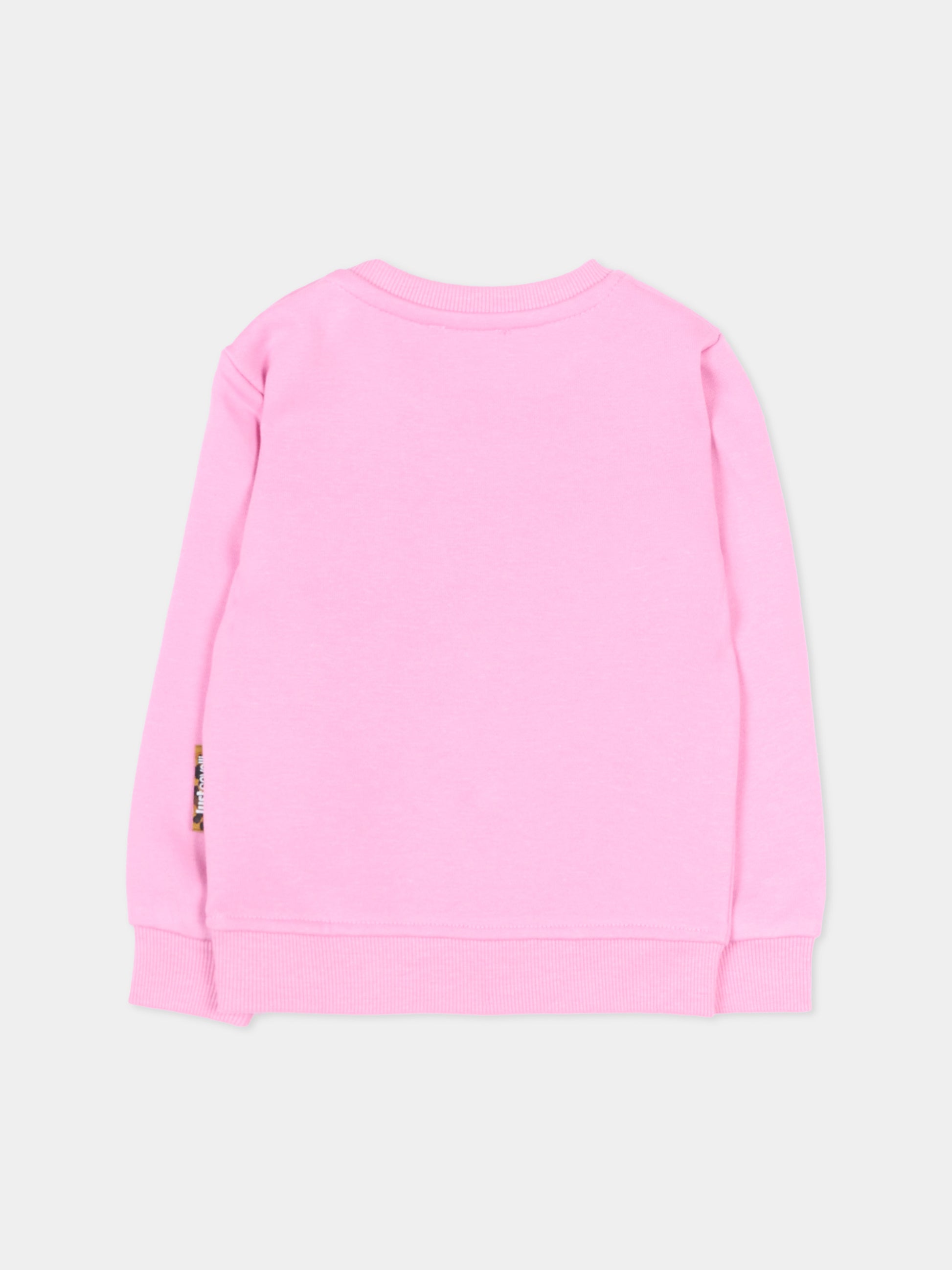 Felpa rosa per neonata con logo,Just Cavalli Kids,JIP26028FE PINK BEGONIA