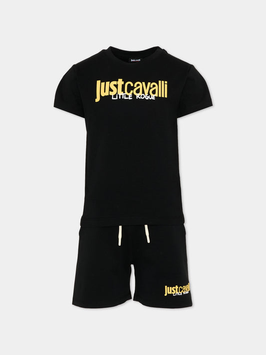 Completo sportivo nero per bambini con logo,Just Cavalli Kids,JIP26090CJ BLACK