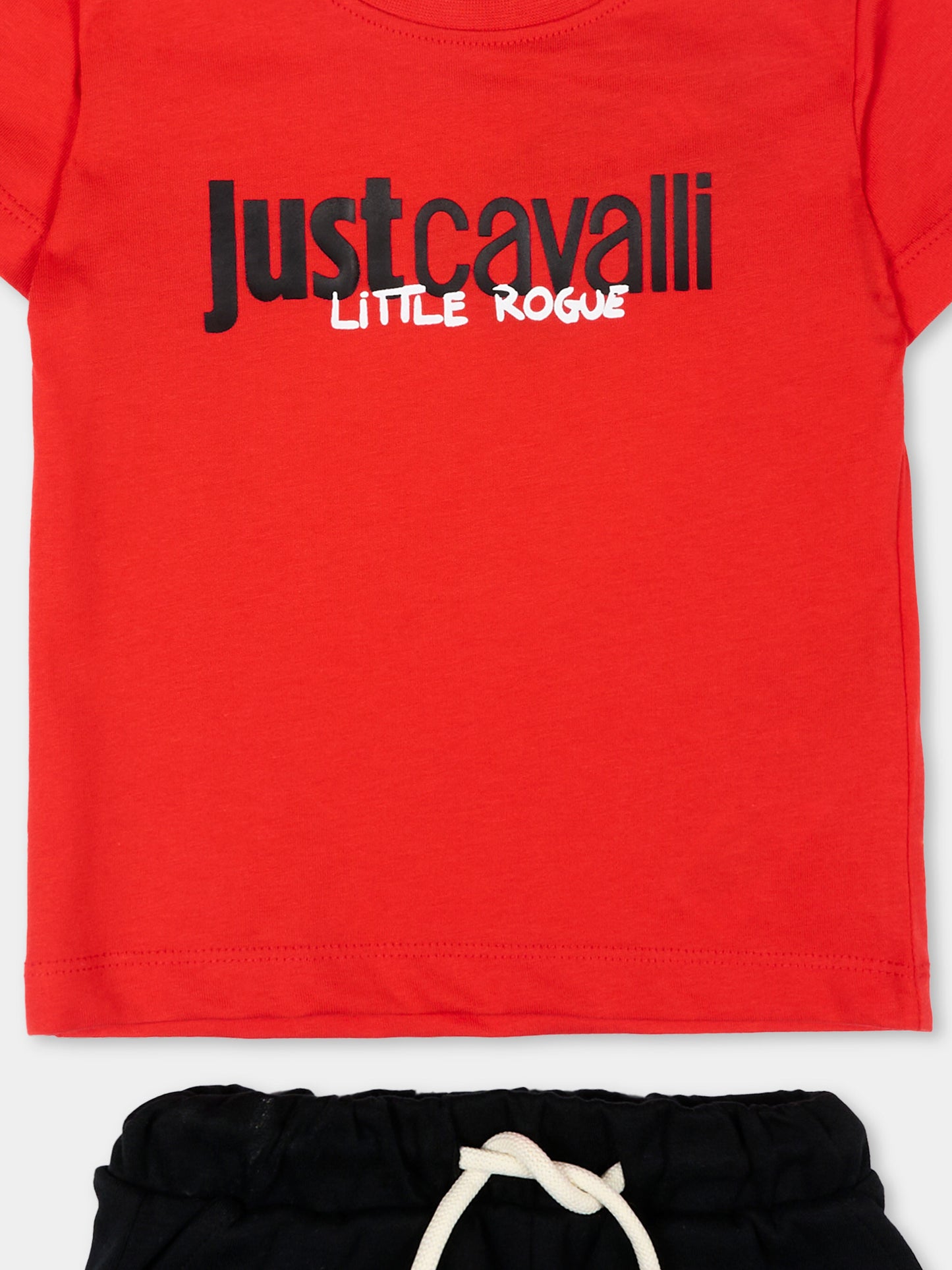 Completo sportivo rosso per neonati con logo,Just Cavalli Kids,JIP26090CJ RED FLAME SCARLAT