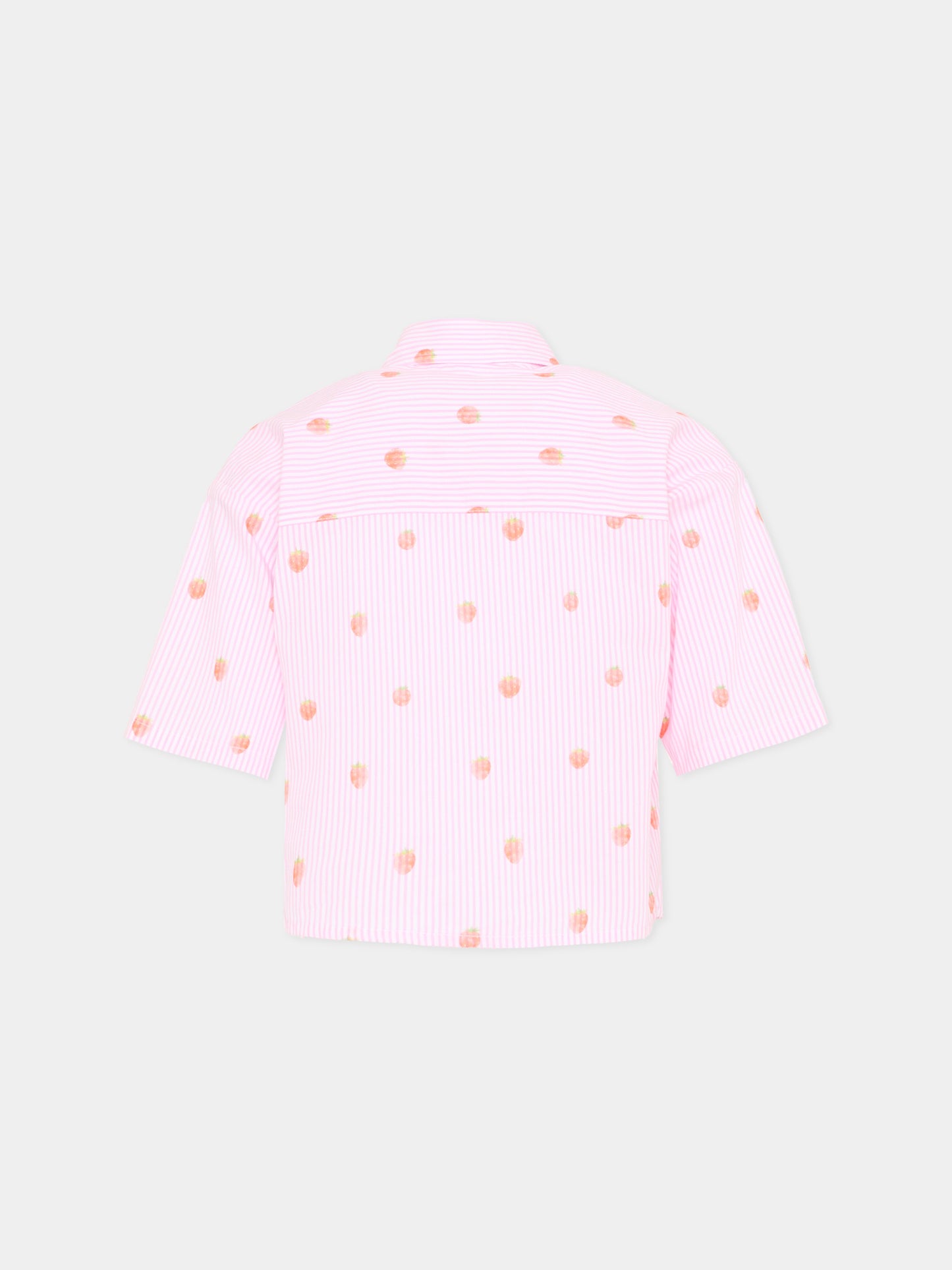 Camicia rosa per bambina con fragole,Joshua Sanders Kidz,K36A3SH00PK