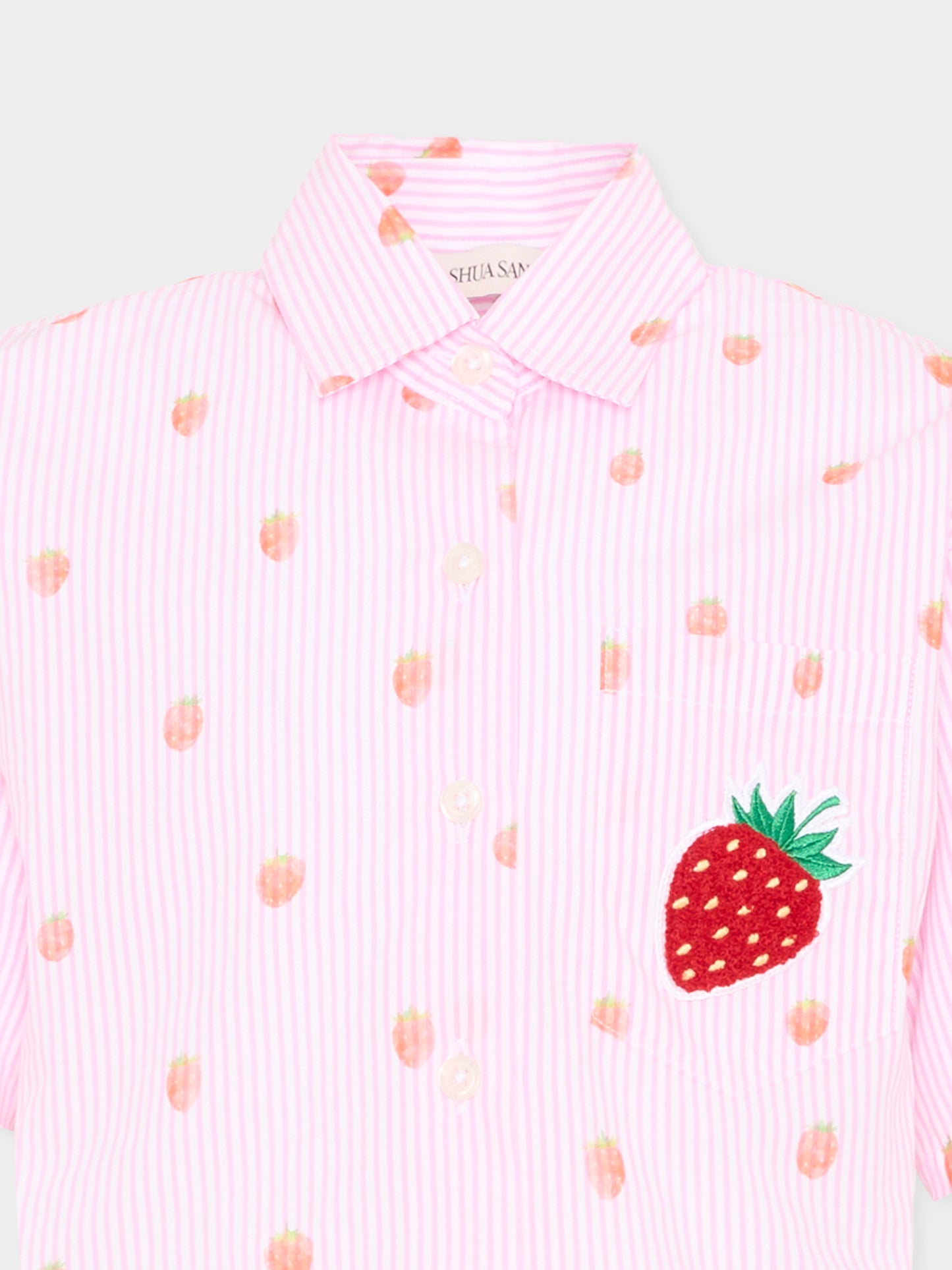 Camicia rosa per bambina con fragole,Joshua Sanders Kidz,K36A3SH00PK
