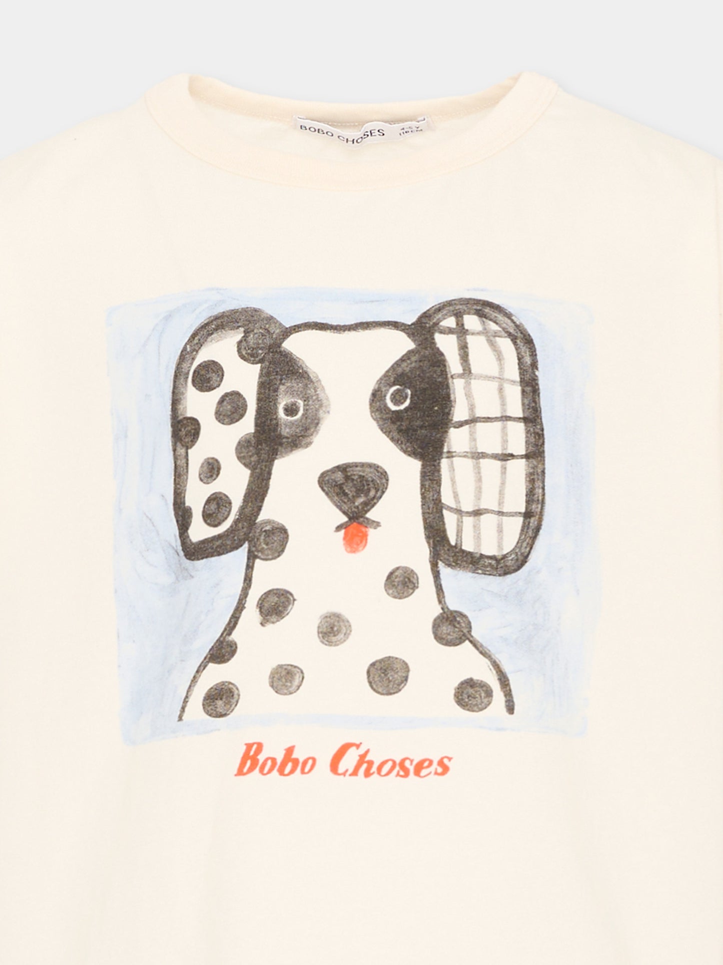 T-shirt avorio per bambini con stampa cane,Bobo Choses,B126AC009