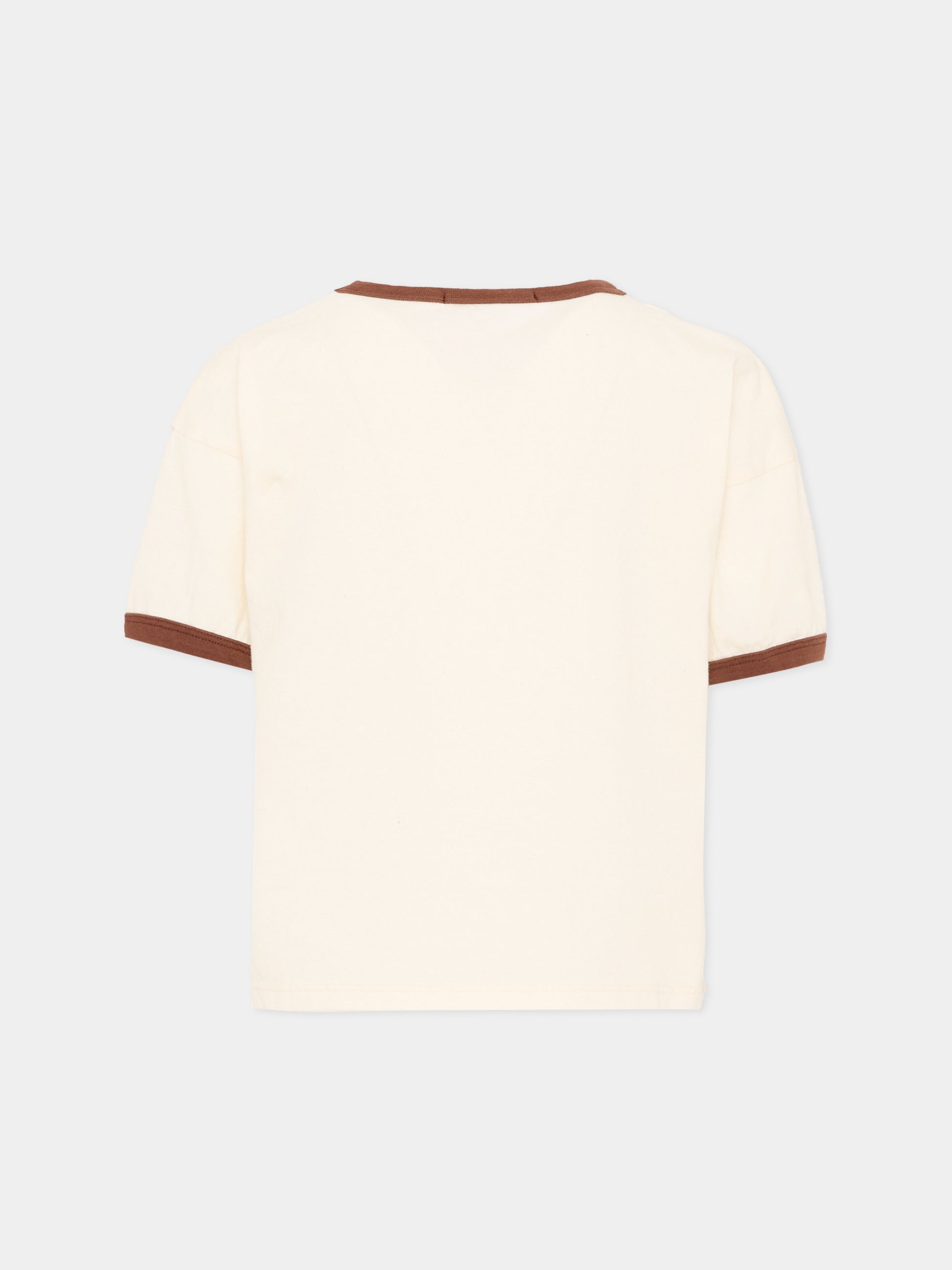 T-shirt beige per bambini con stampa cane,Bobo Choses,B126AC017