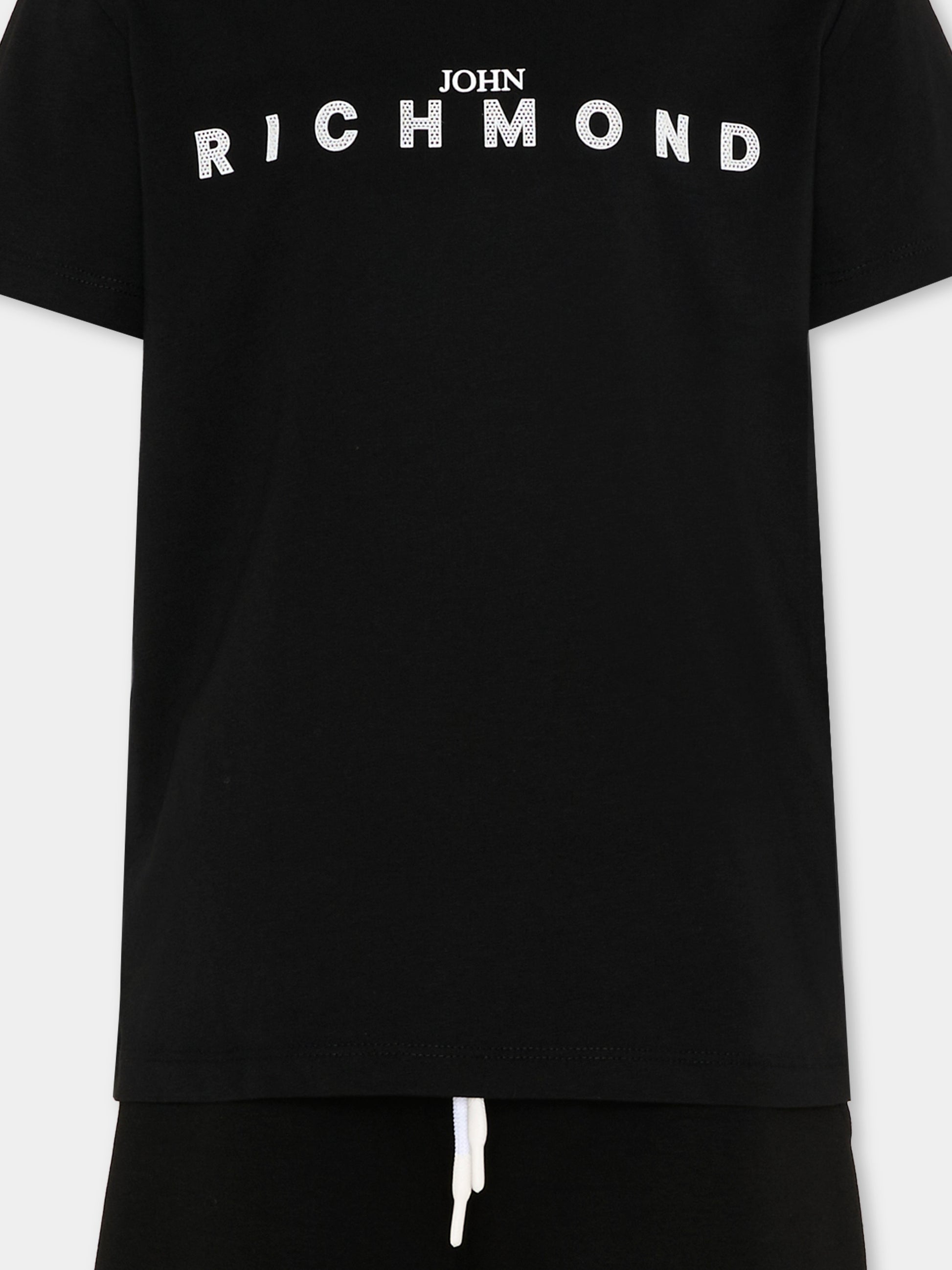 Completo sportivo nero per bambino con logo,Richmond,RBP26018CJ BLACK