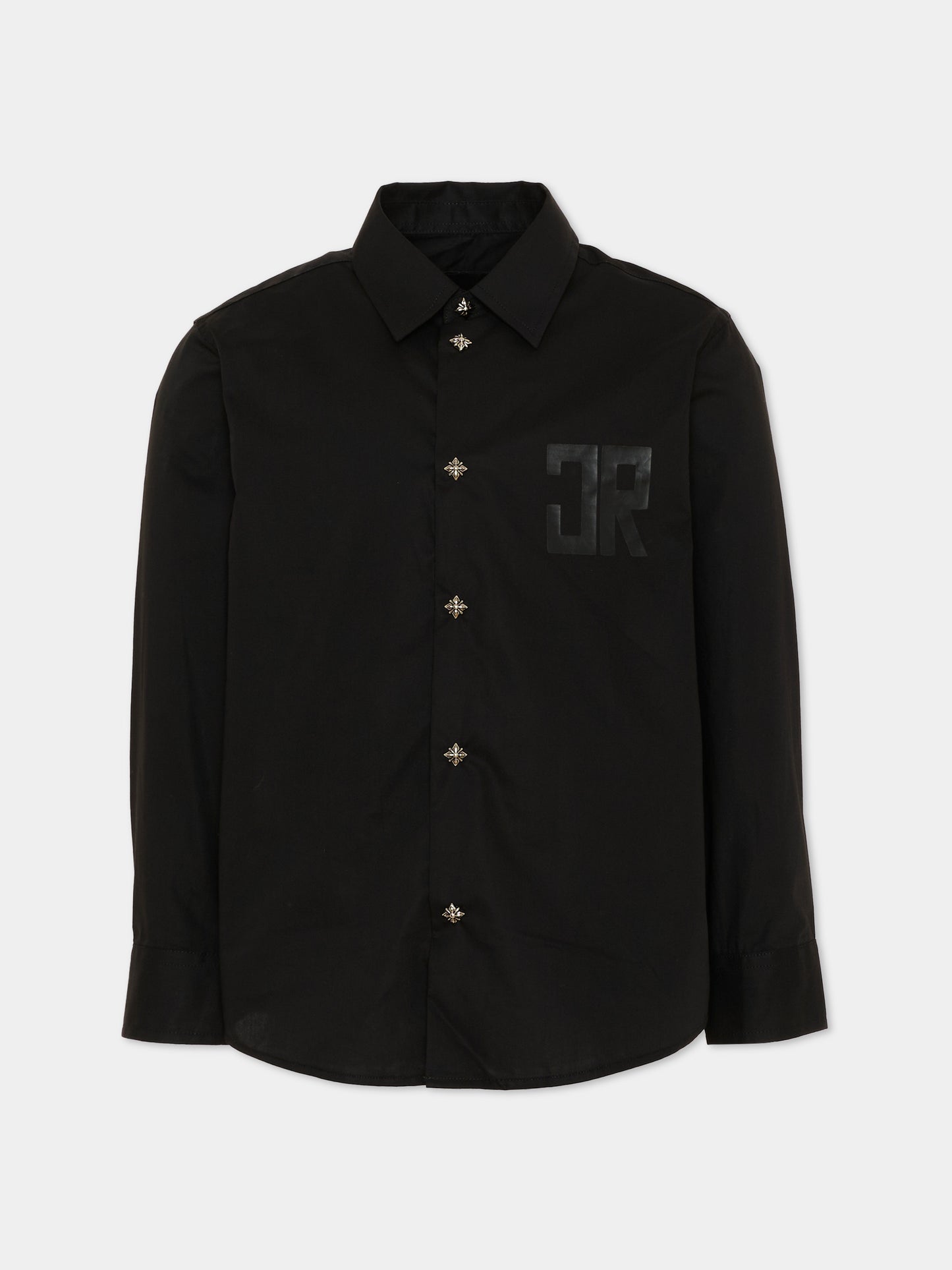 Camicia nera per bambino con logo,Richmond,RBP26029CA BLACK