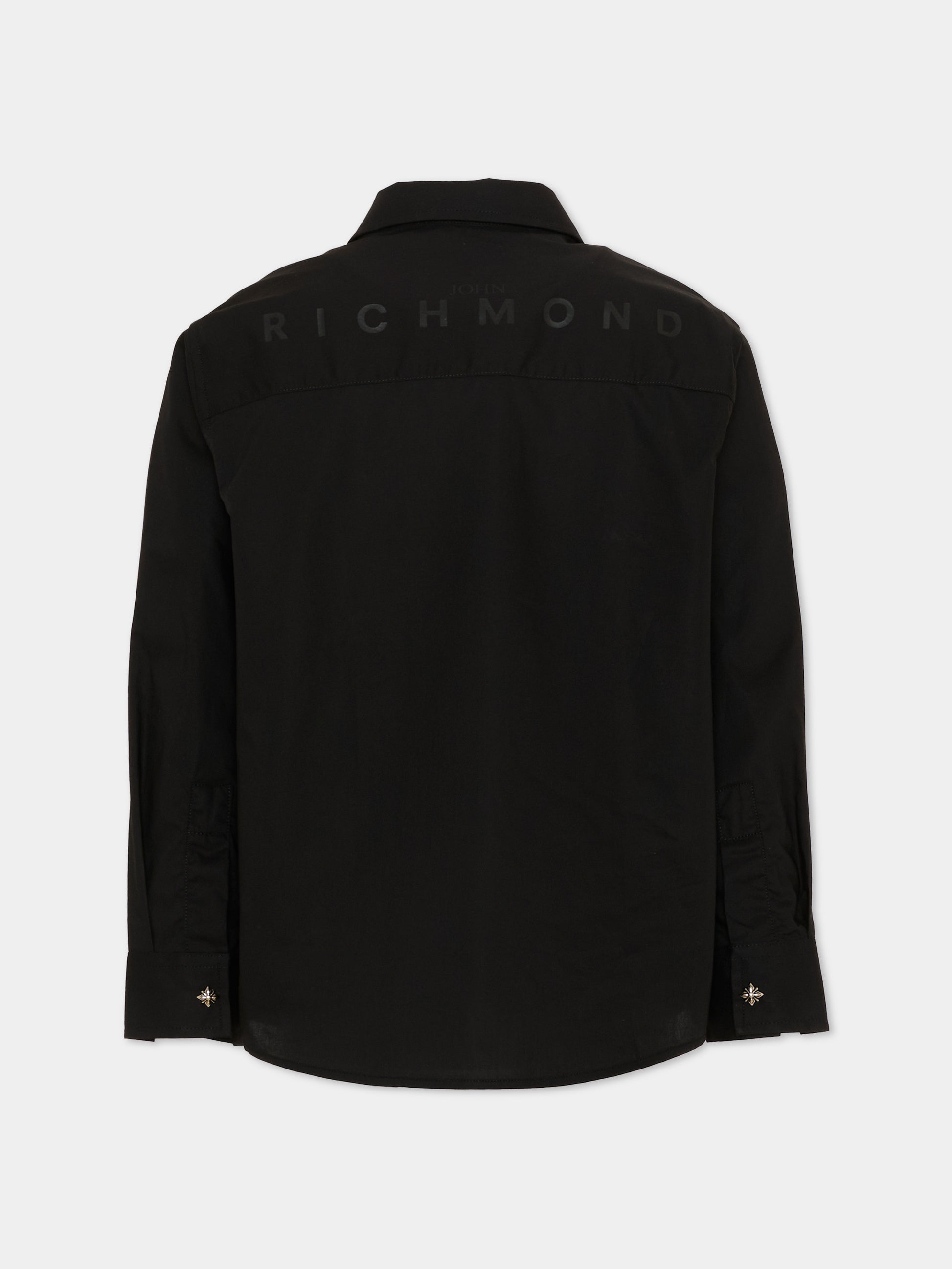 Camicia nera per bambino con logo,Richmond,RBP26029CA BLACK