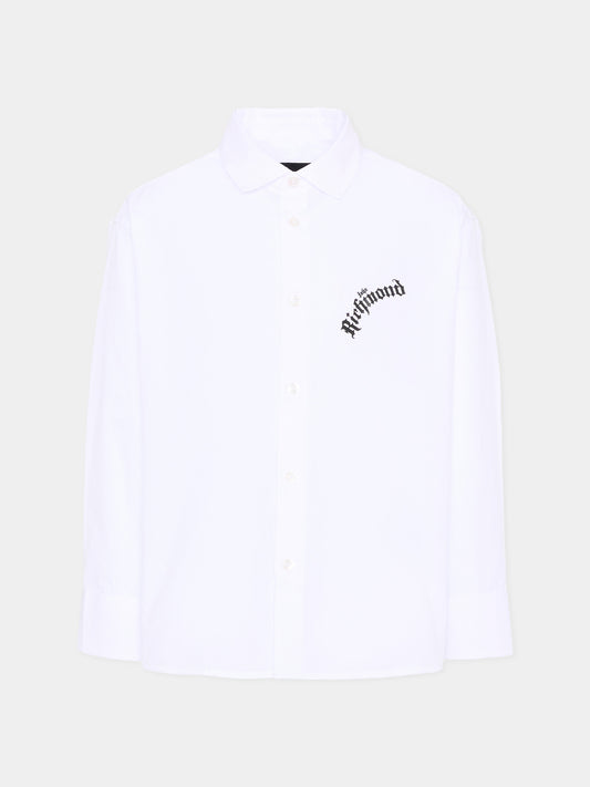 Camicia bianca per bambino con logo,Richmond,RBP26206CA WHITE