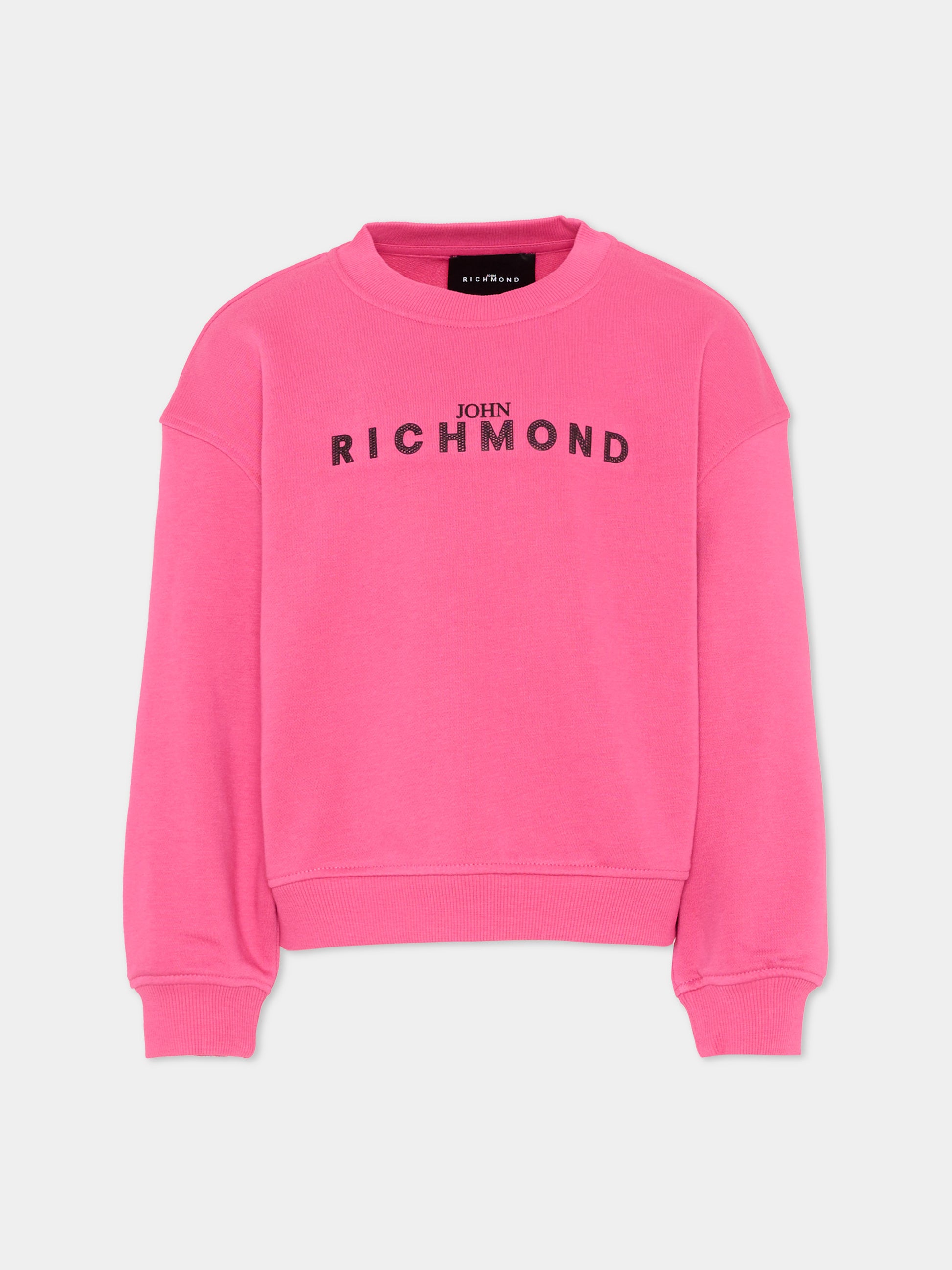 Felpa fucsia per bambina con logo,Richmond,RGP26010FE FUCHSIA PURPLE