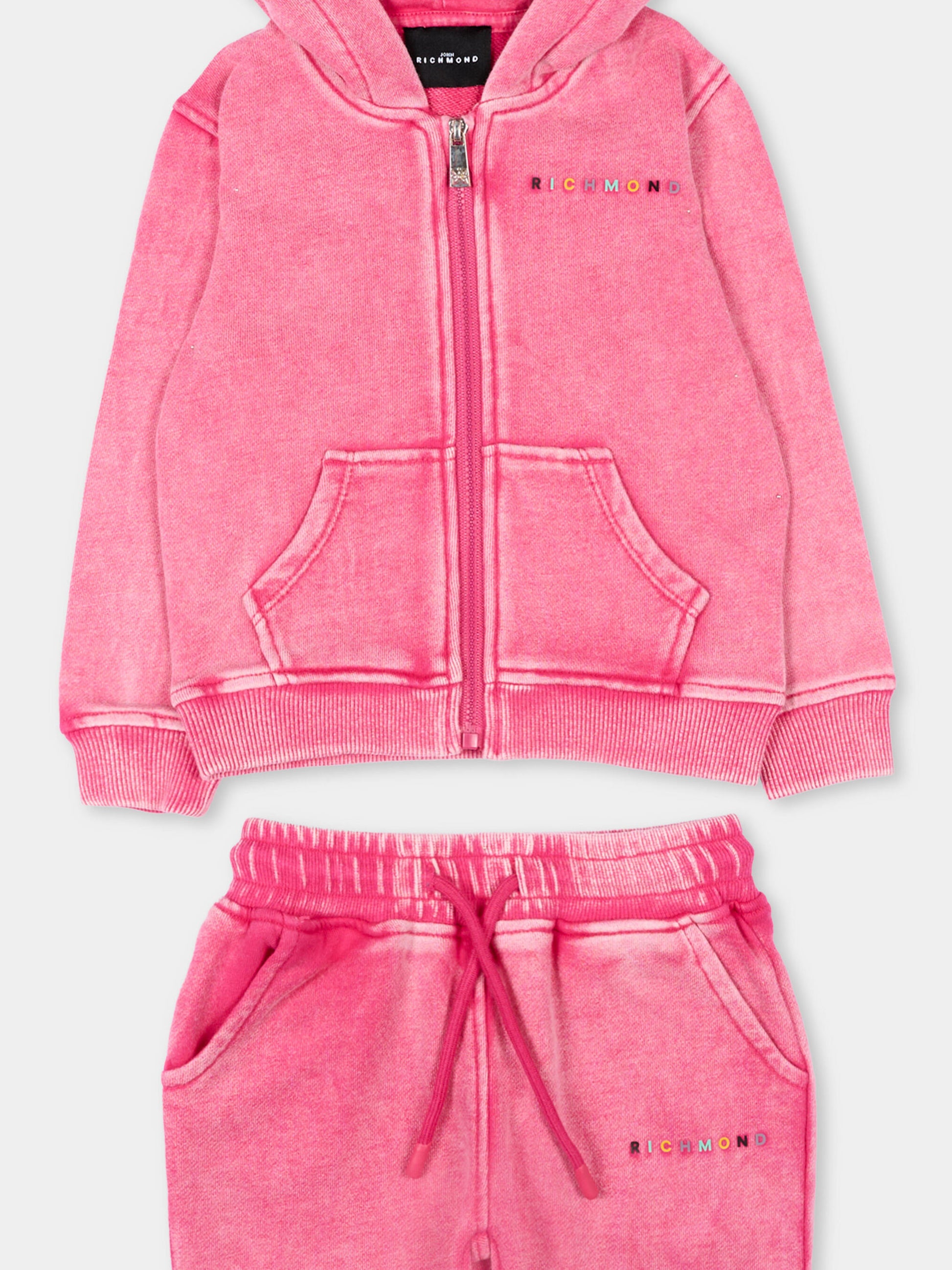 Completo sportivo fucsia per neonata con logo,Richmond,RIP26099CF FUCHSIA PURPLE