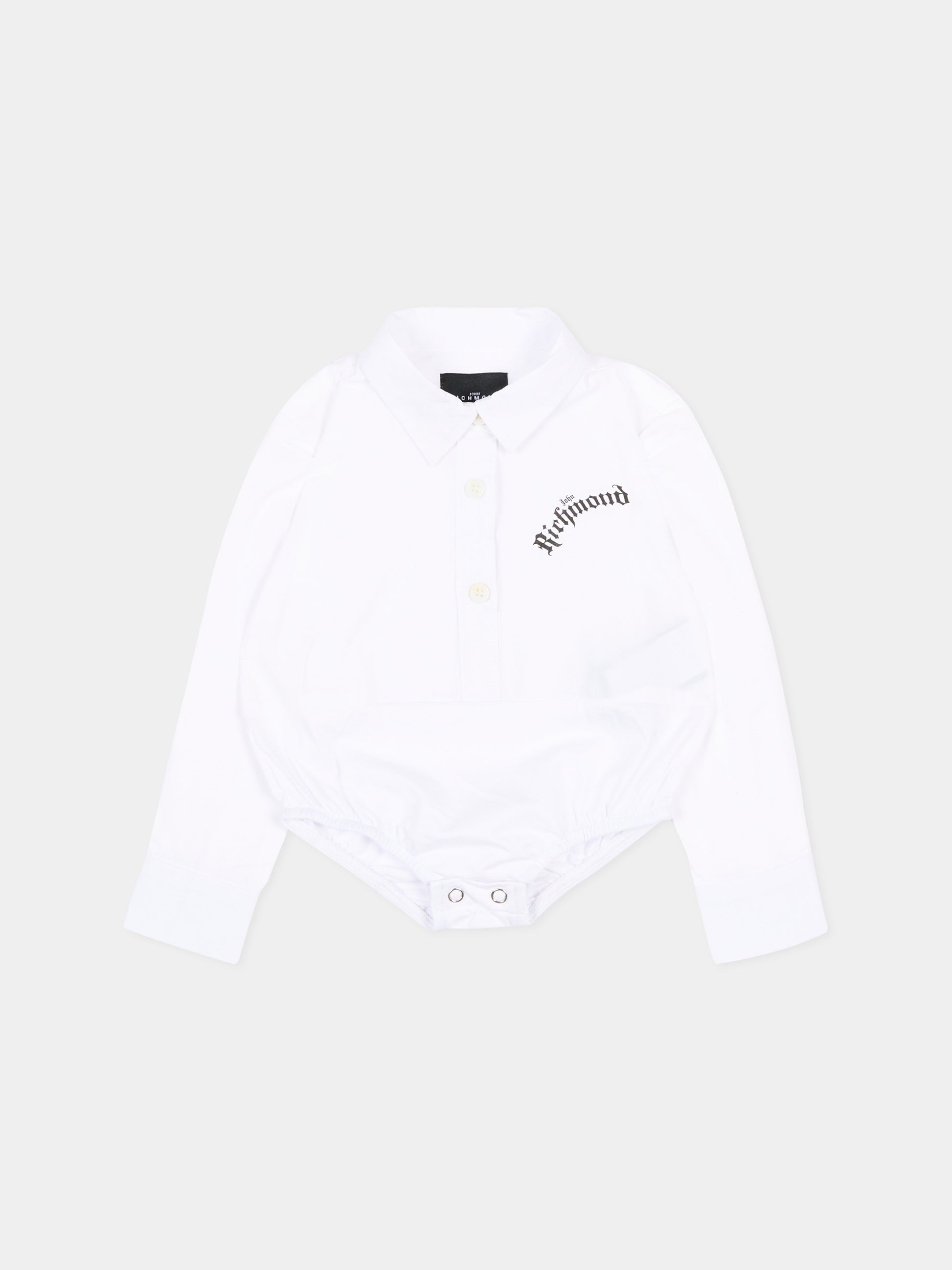 Camicia bianca per neonato con logo,Richmond,RIP26082CB WHITE