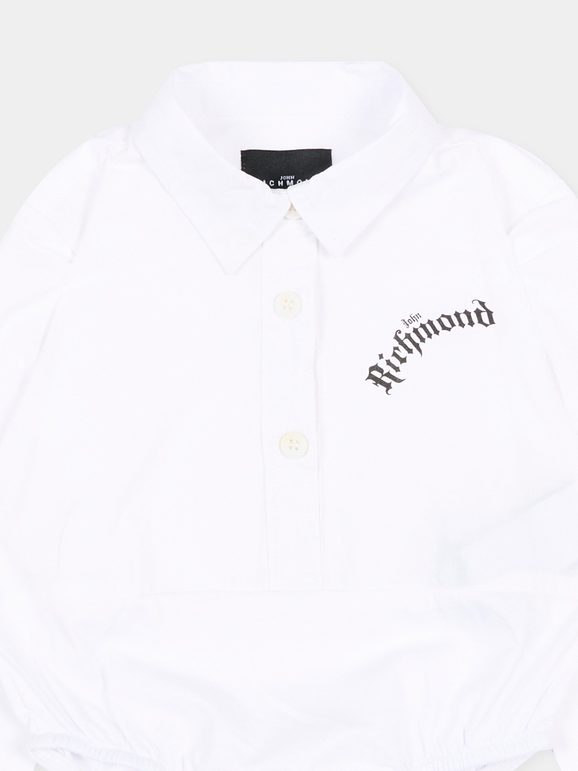 Camicia bianca per neonato con logo,Richmond,RIP26082CB WHITE
