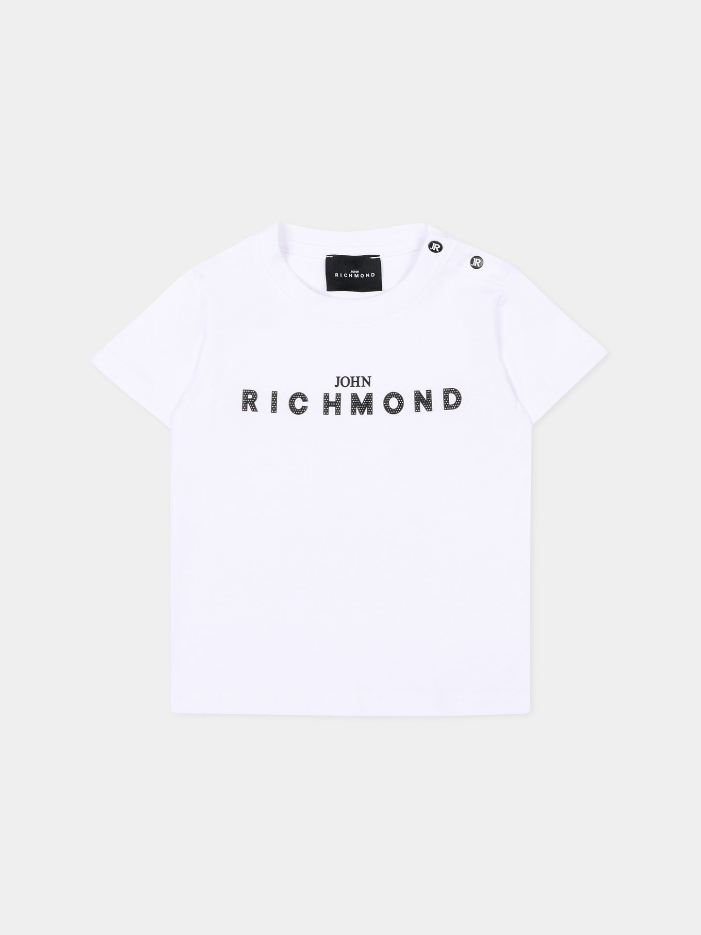T-Shirt bianca per neonato con logo,Richmond,RIP26002TS WHITE