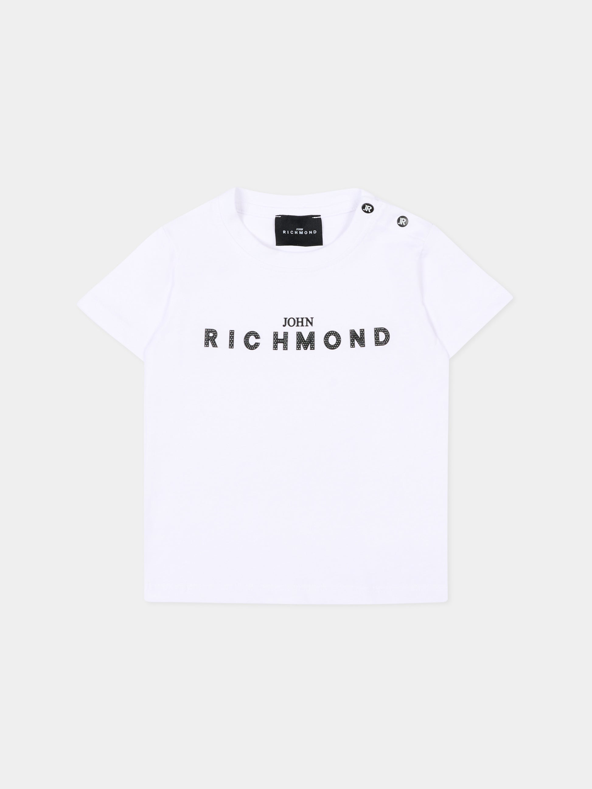 T-Shirt bianca per neonato con logo,Richmond,RIP26002TS WHITE