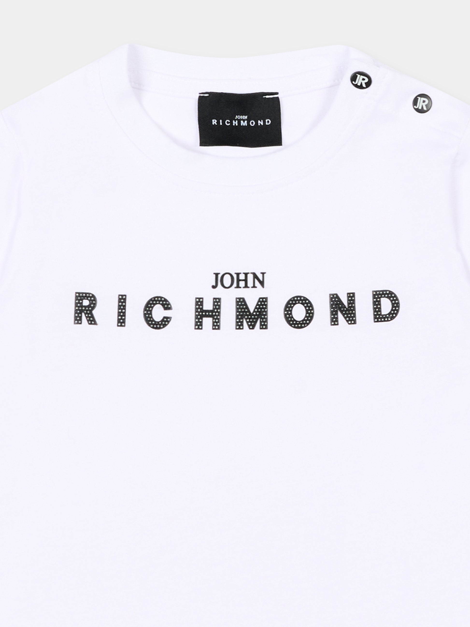 T-Shirt bianca per neonato con logo,Richmond,RIP26002TS WHITE
