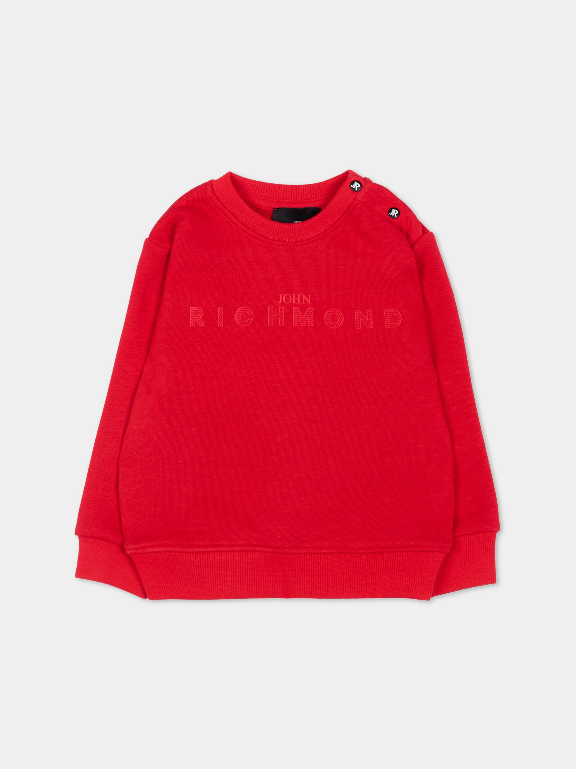 Felpa rossa per neonato con logo,Richmond,RIP26001FE RED SALSA