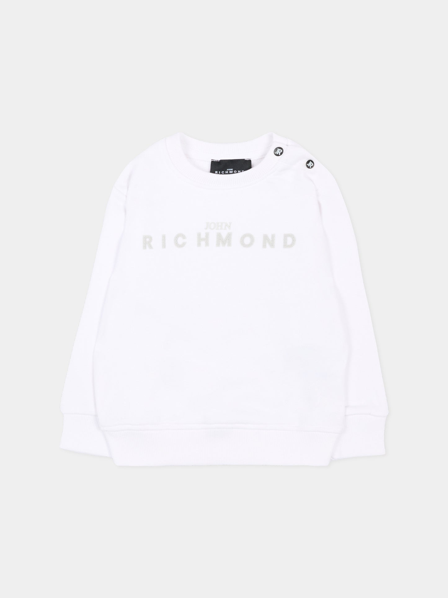 Felpa bianca per neonato con logo,Richmond,RIP26001FE WHITE