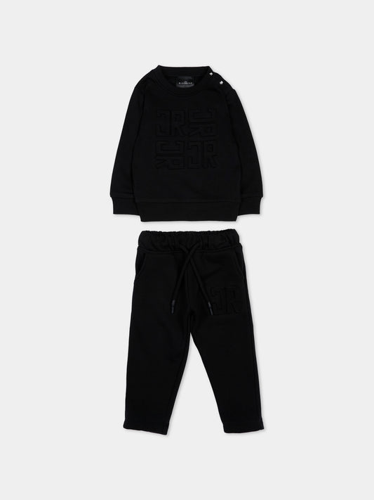 Completo sportivo nero per neonato con logo,Richmond,RIP26014CF BLACK