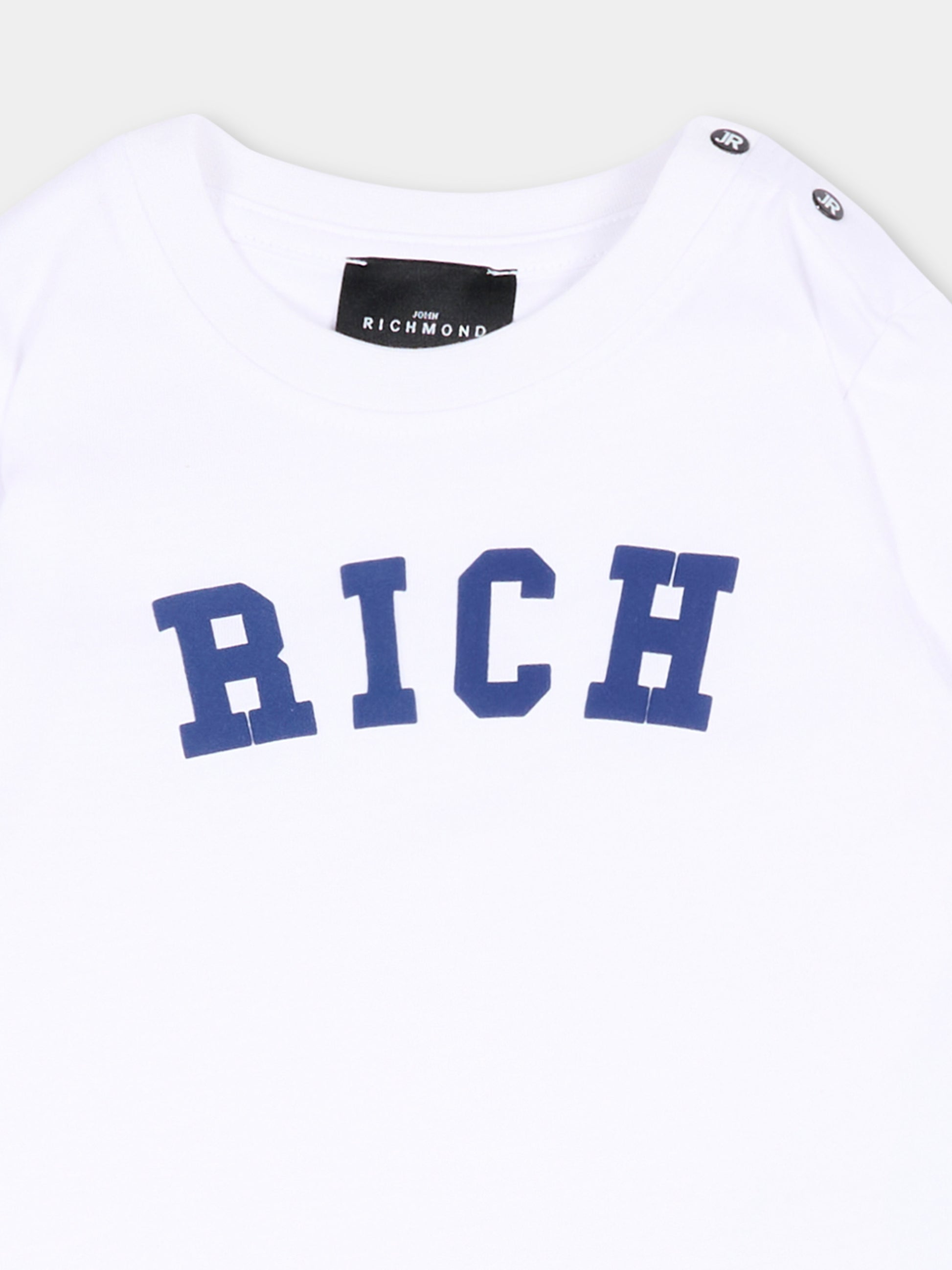 Completo sportivo bianco per neonato con logo,Richmond,RIP26022CJ WHITE