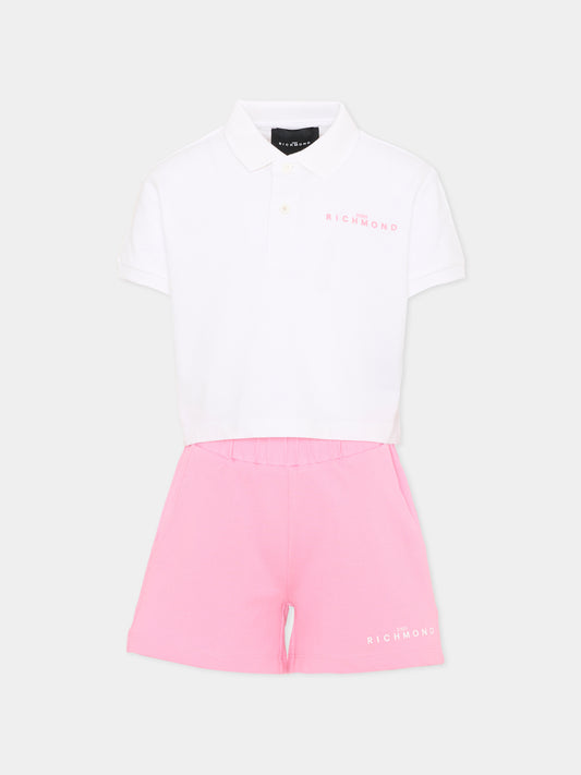 Completo sportivo bianco per bambina con logo,Richmond,RGP26028CE WHITE
