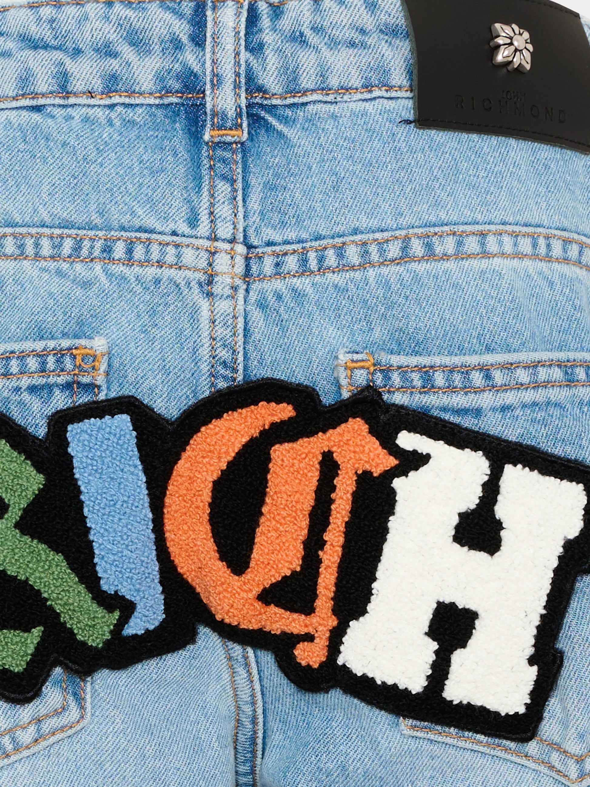 Jeans denim per bambino con logo,Richmond,RBP26059JE DENIM BLUE LIGHT