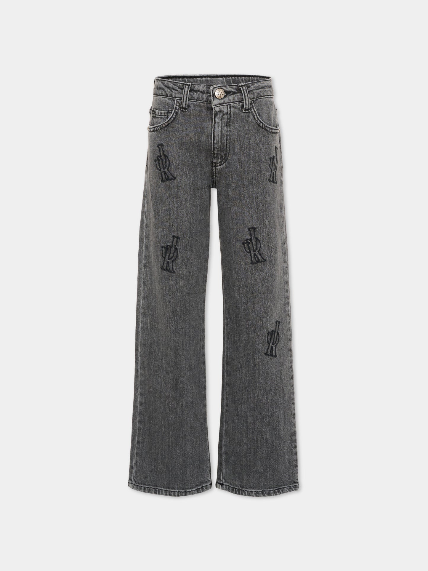 Jeans nero per bambino con ricami,Richmond,RBP26090JE DENIM BLACK