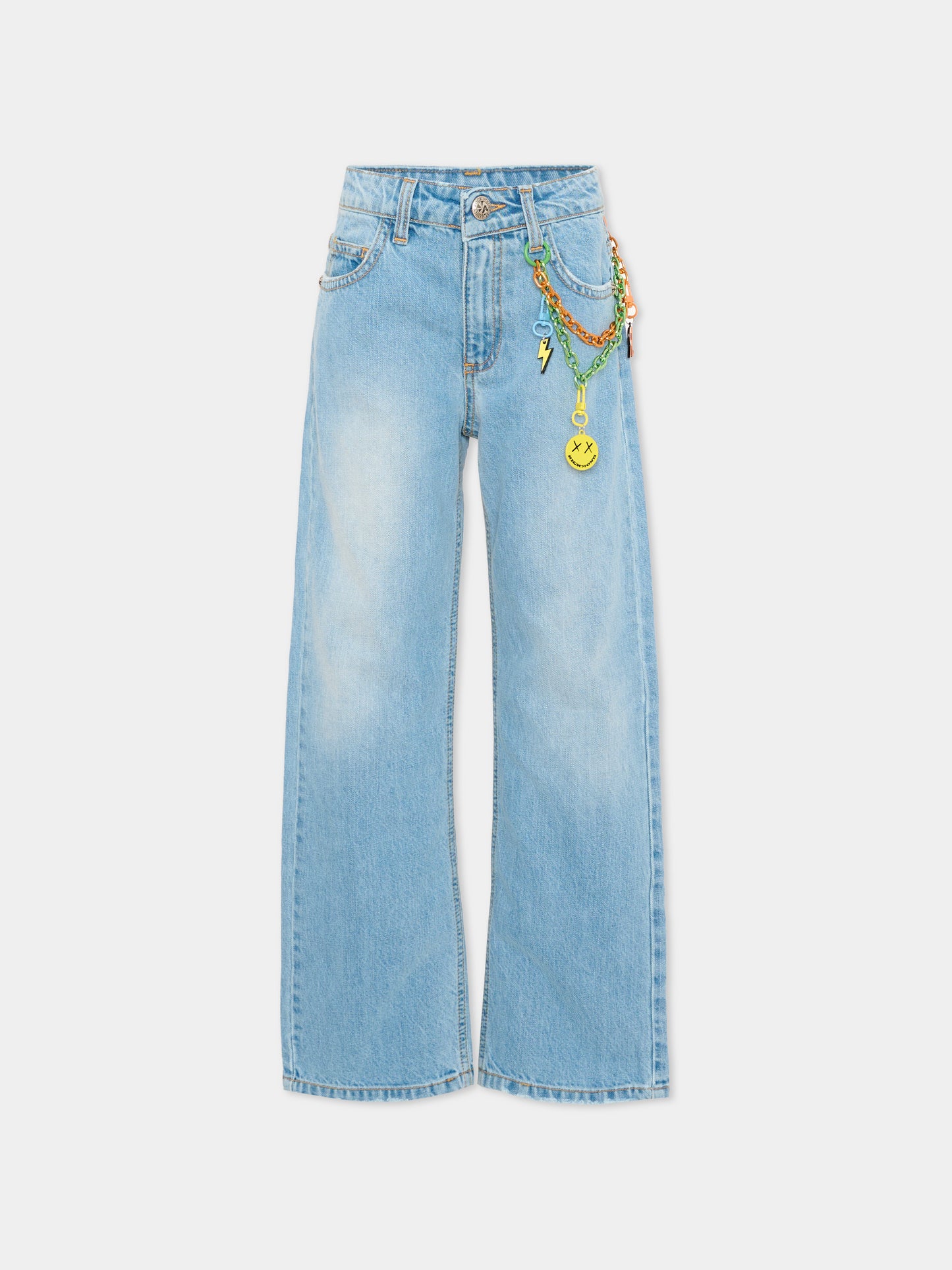 Jeans denim per bambino con charms,Richmond,RBP26132JE DENIM BLUE LIGHT