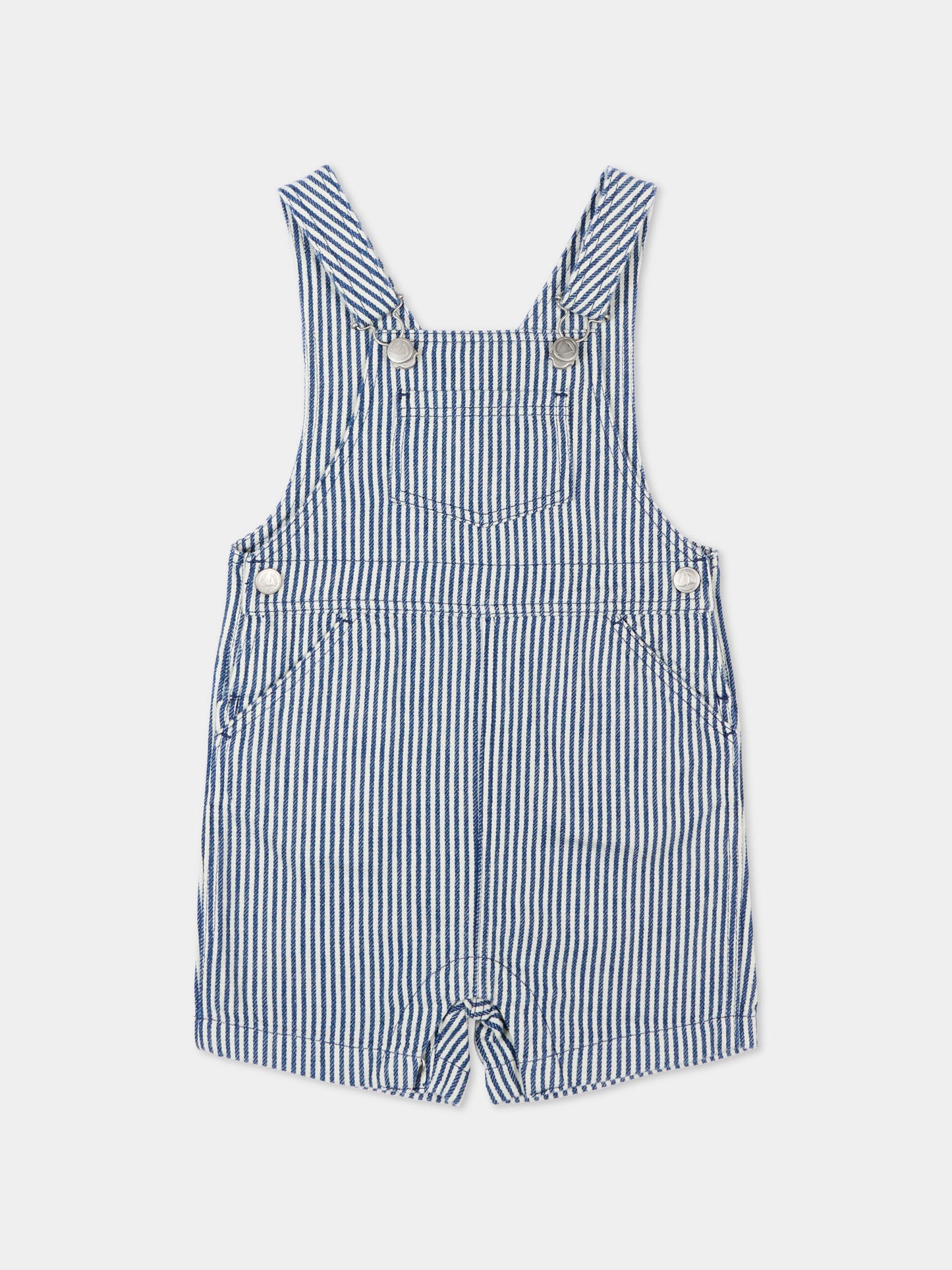 Salopette multicolor per neonati a righe,Petit Bateau,A0F4B CREPUSCULE/MARSHMALLOW 01