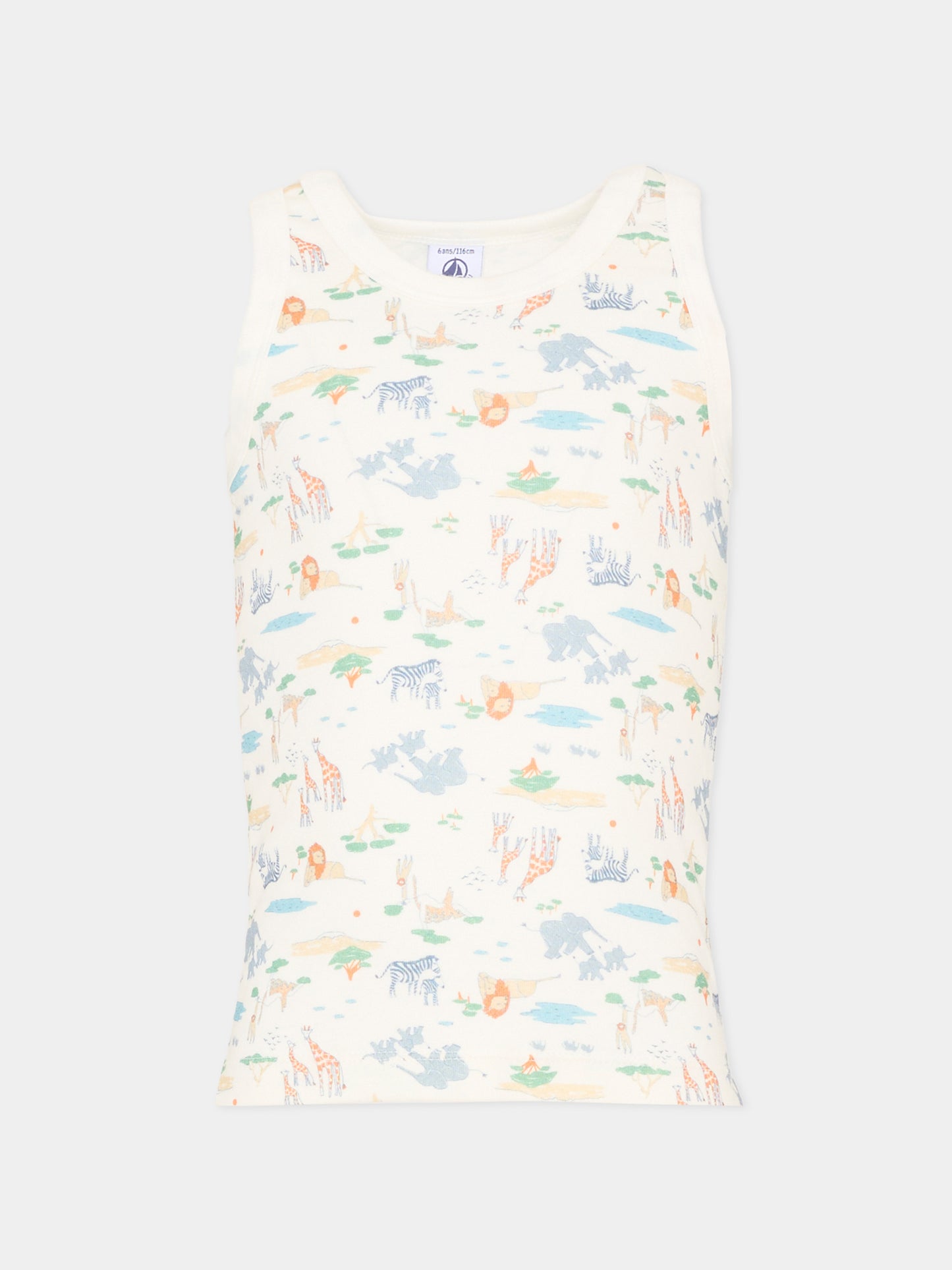 Set canottiere multicolor per bambino con stampa savana,Petit Bateau,A0FLG VARIANTE 1 00