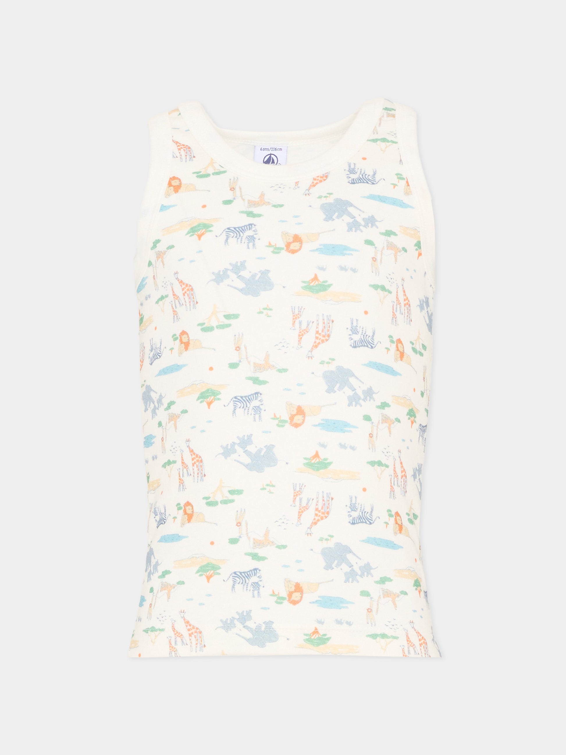 Set canottiere multicolor per bambino con stampa savana,Petit Bateau,A0FLG VARIANTE 1 00