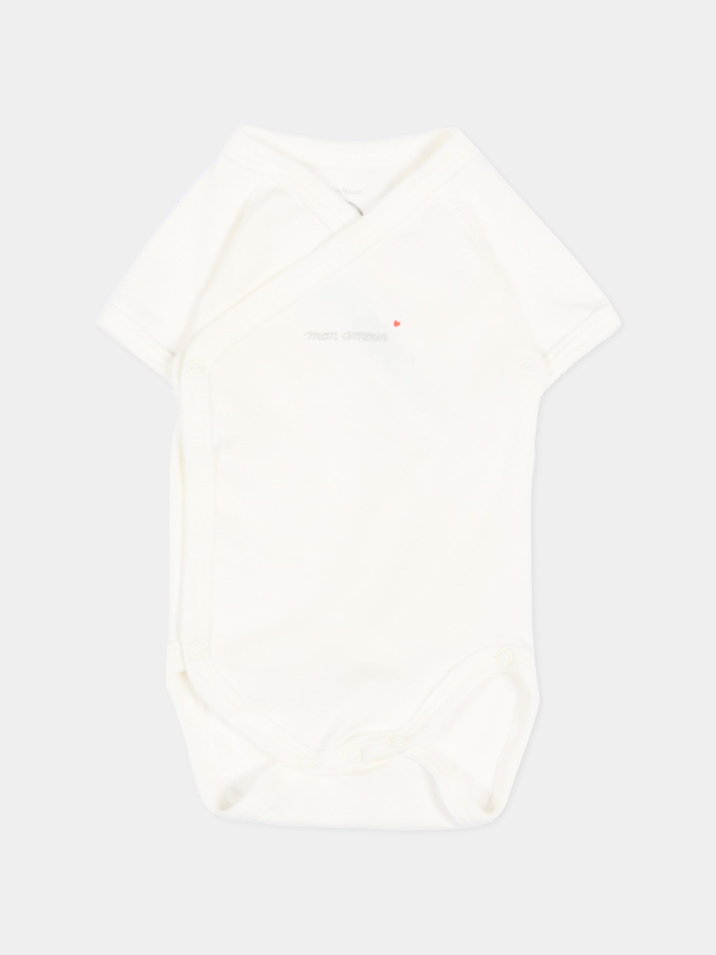 Set body bianco per neonati con dediche,Petit Bateau,A0F9Y VARIANTE 1 00