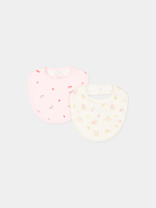 Bavaglini rosa per neonata con stampa floreale,Petit Bateau,A0FFR VARIANTE 1 01