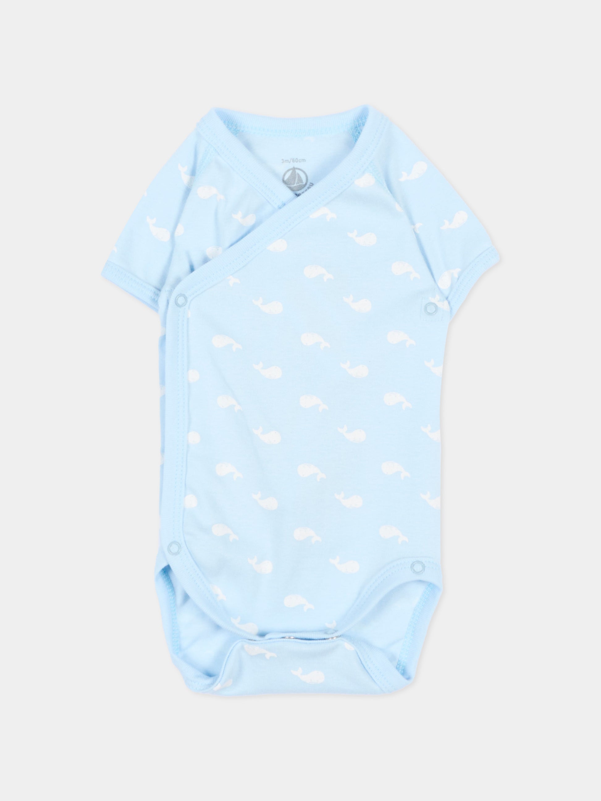 Body celeste per neonato con balene,Petit Bateau,A0FAR VARIANTE 1 00