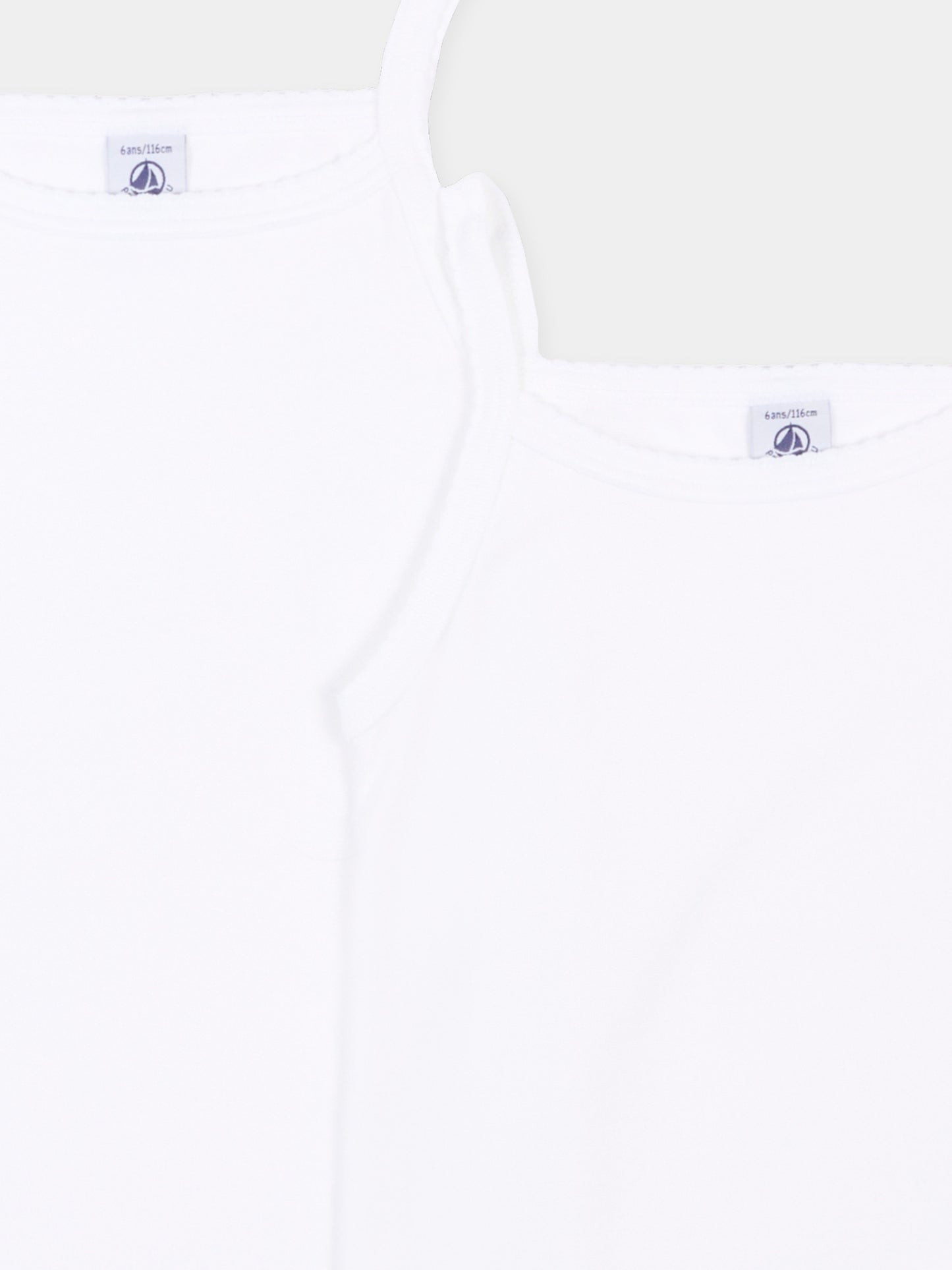 Set canottiere bianca per bambina,Petit Bateau,A0AA6 VARIANTE 1 00