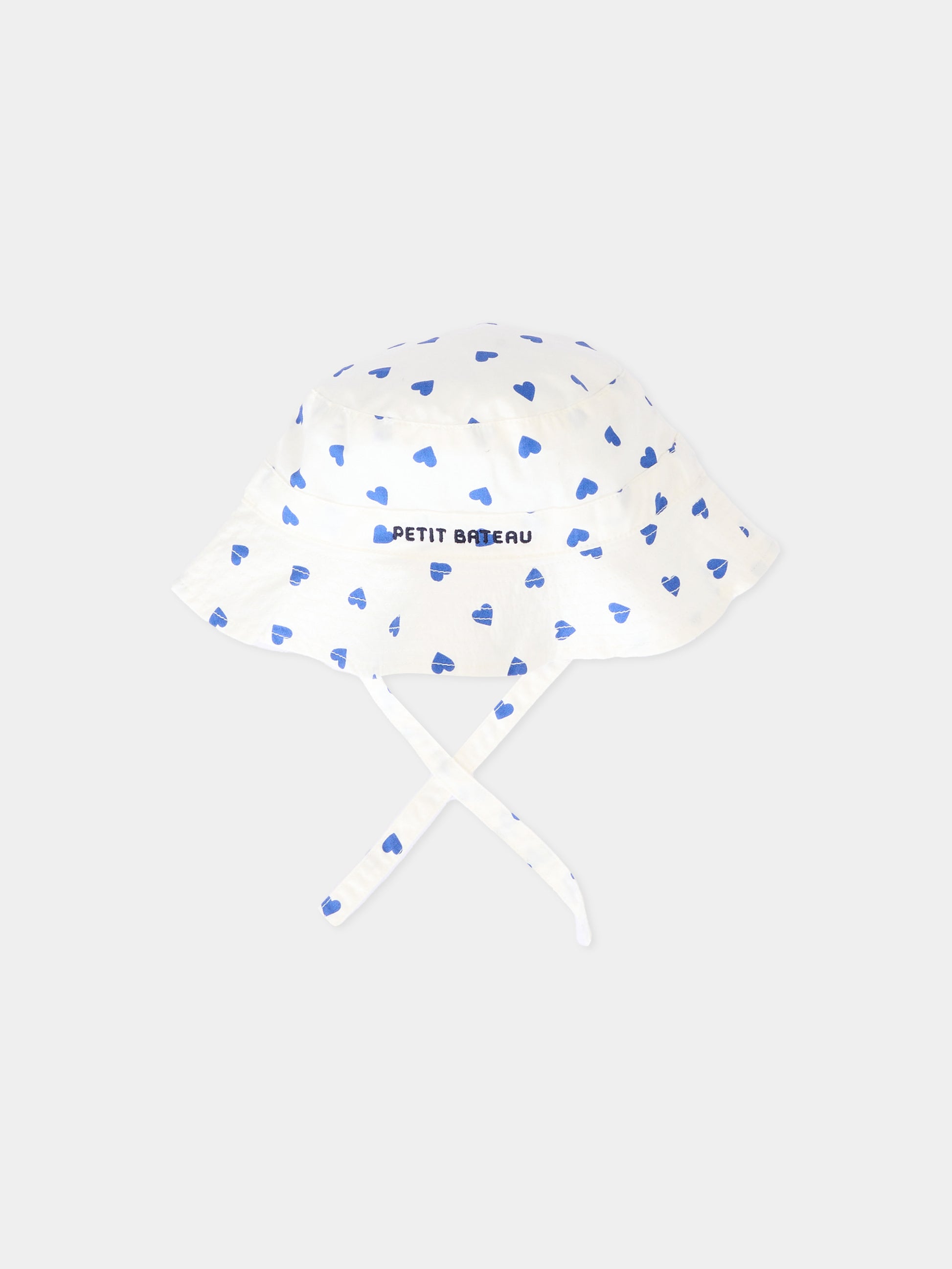 Cloche bianca per neonata a cuori,Petit Bateau,A0FE8 MARSHMALLOW/CREPUSCULE 01