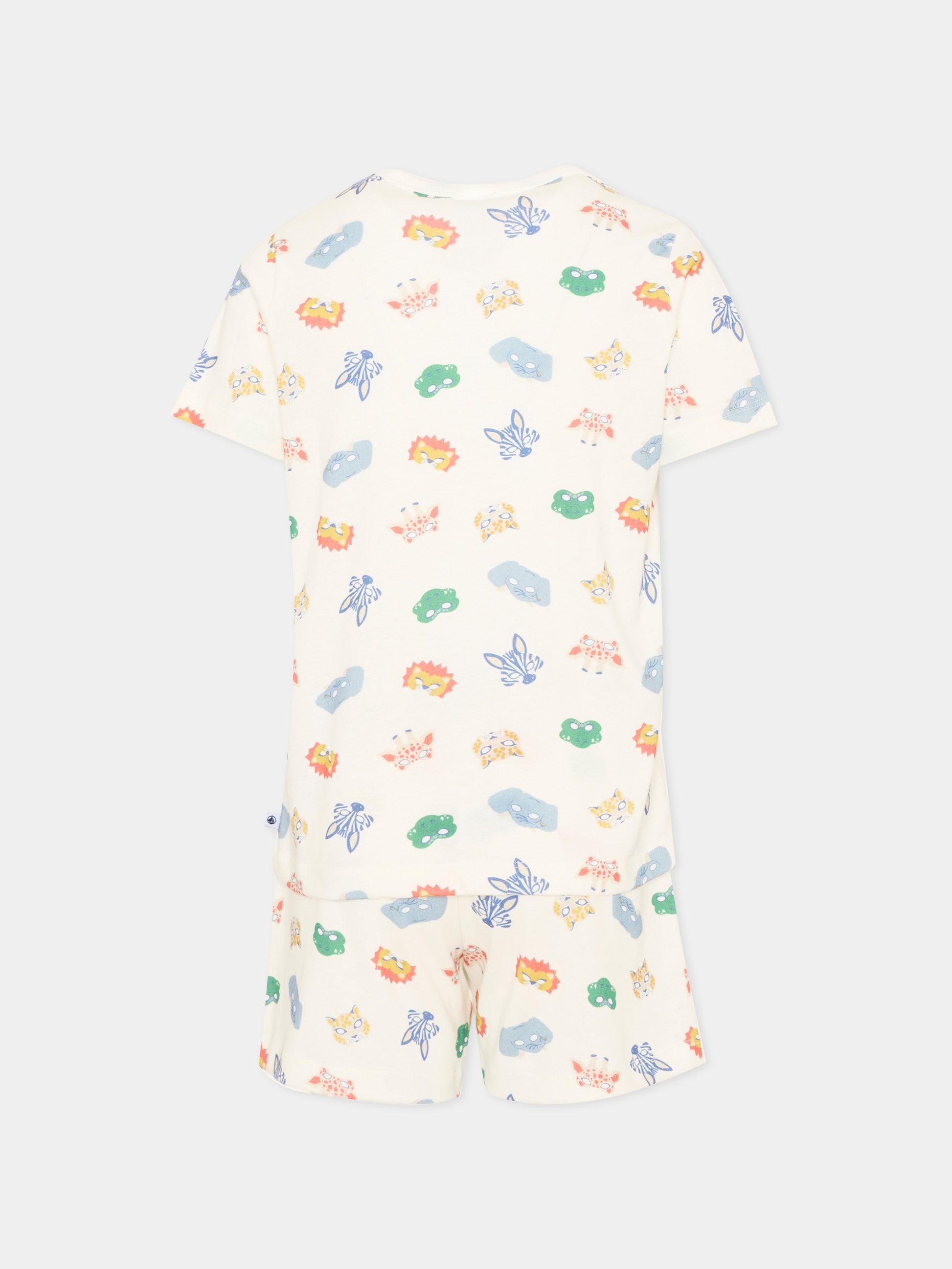 Pigiama multicolor per bambino con maschere,Petit Bateau,A0F6P MARSHMALLOW/MULTICO 01