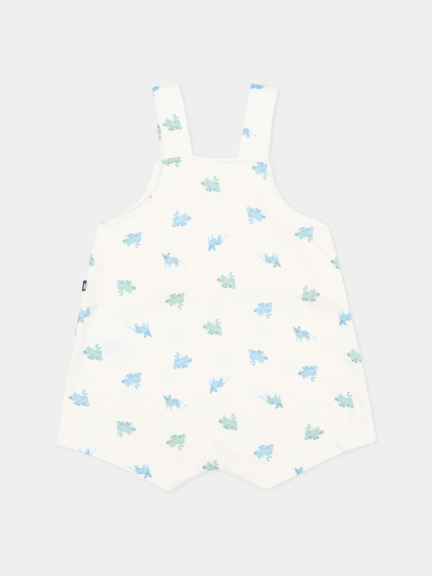 Salopette avorio per neonato con dinosauri,Petit Bateau,A0FMJ MARSHMALLOW/MULTICO 01