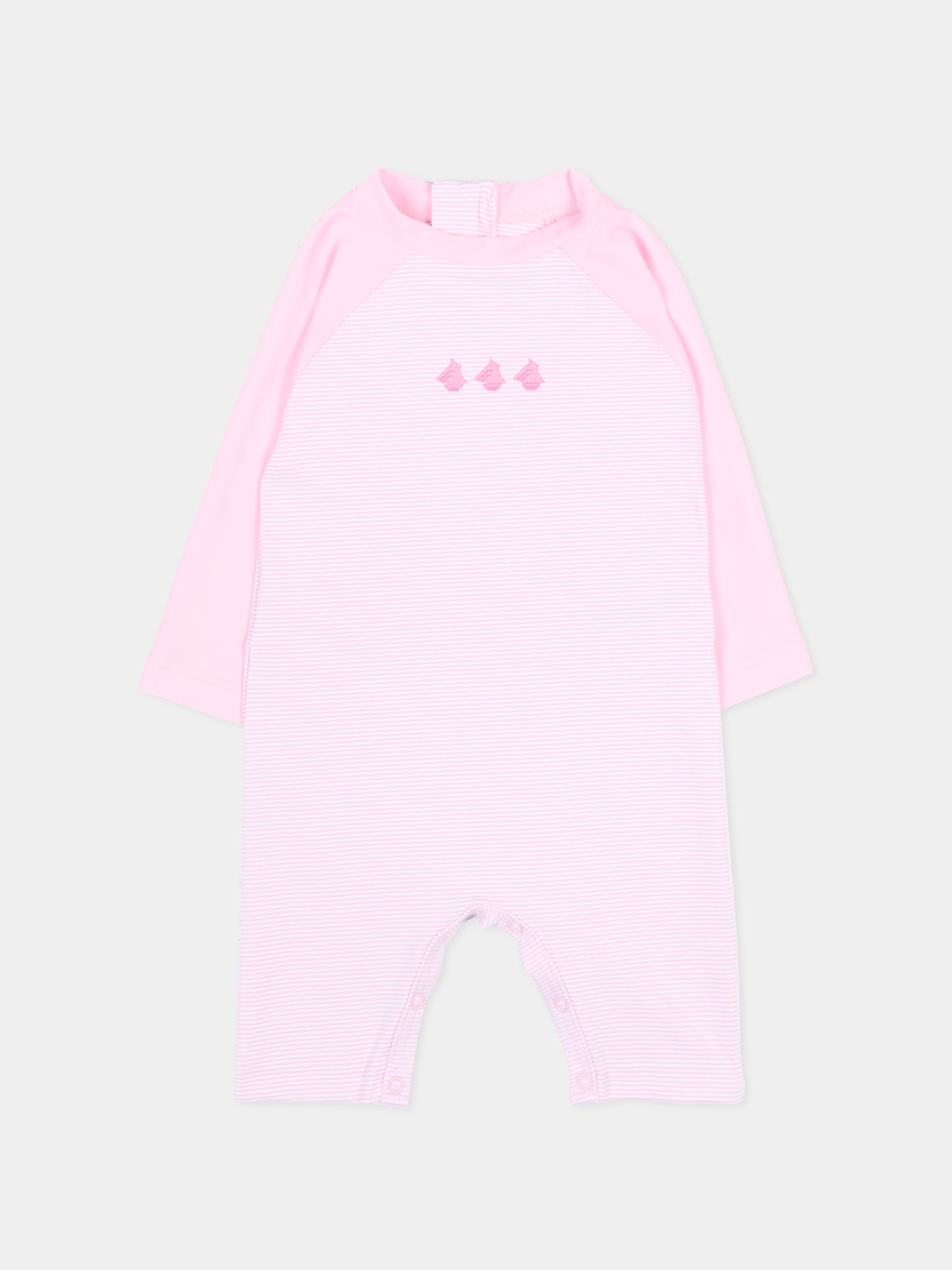 Tutina rosa anti UV per neonata a righe,Petit Bateau,A0FN7 MARQUISE/MARSHMALLOW 02